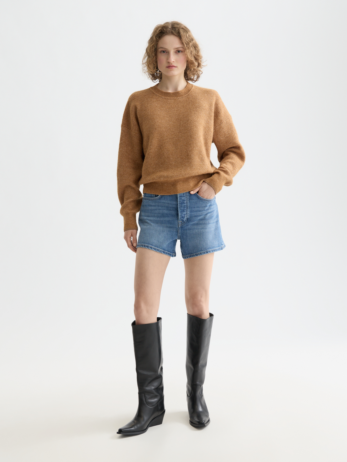 ESSENTIALS FUZZY CREW NECK PULLOVER