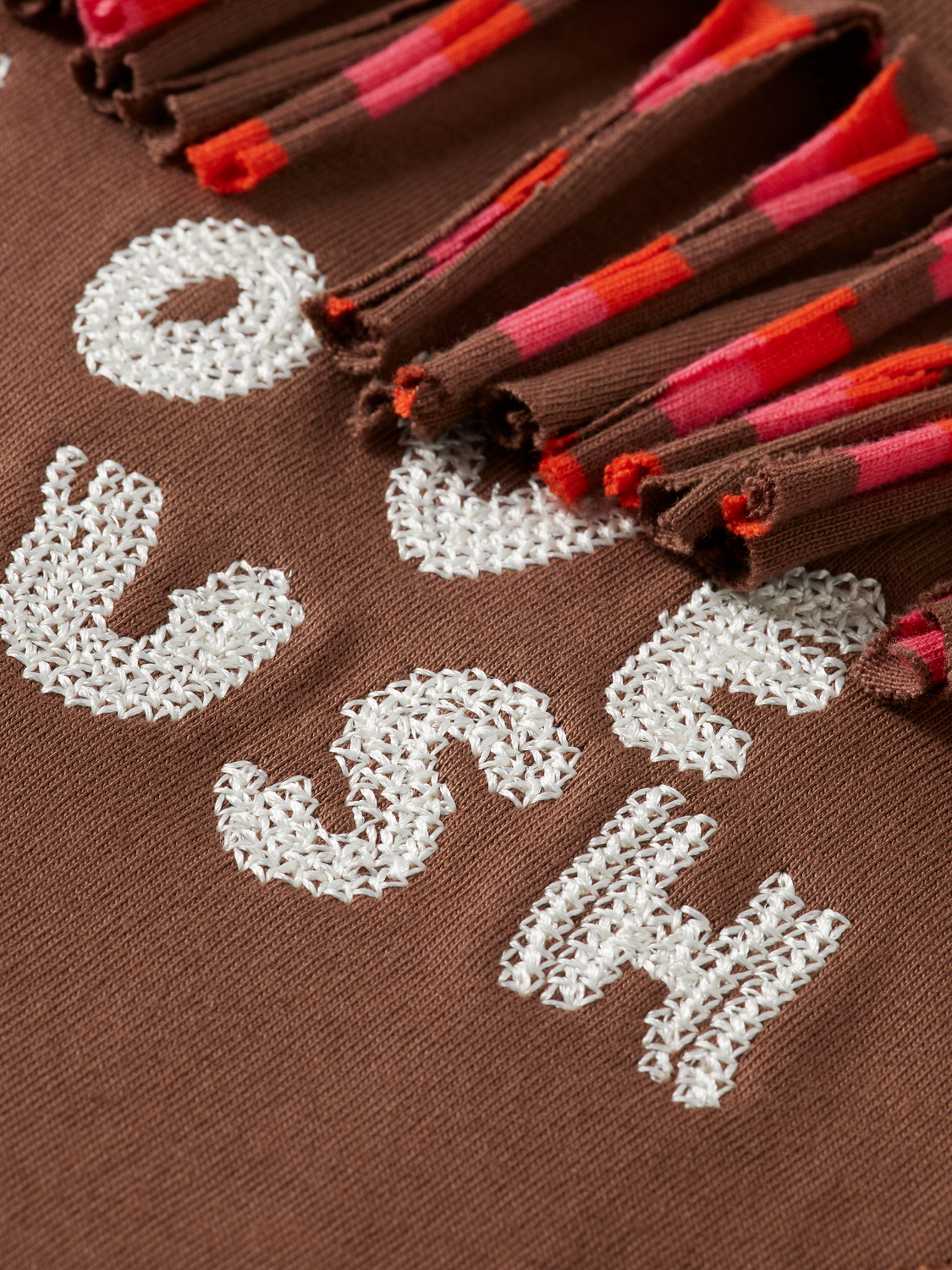 Fringed heart oversized fit sweatshirt