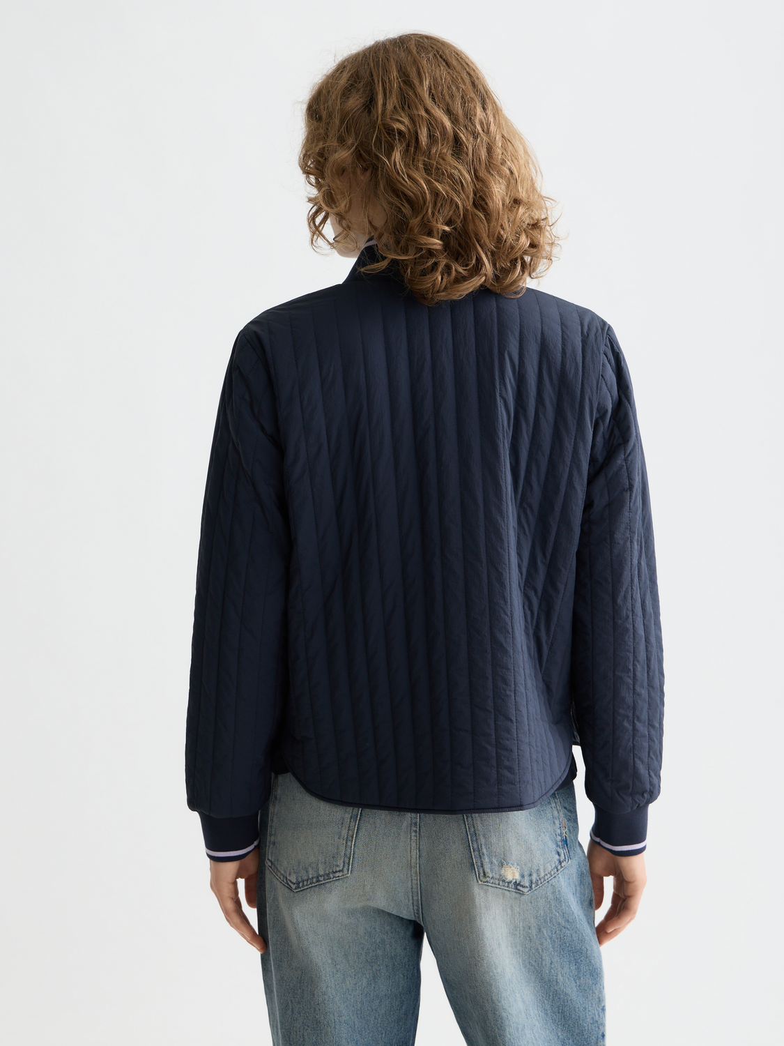 Reversible quilted bomber