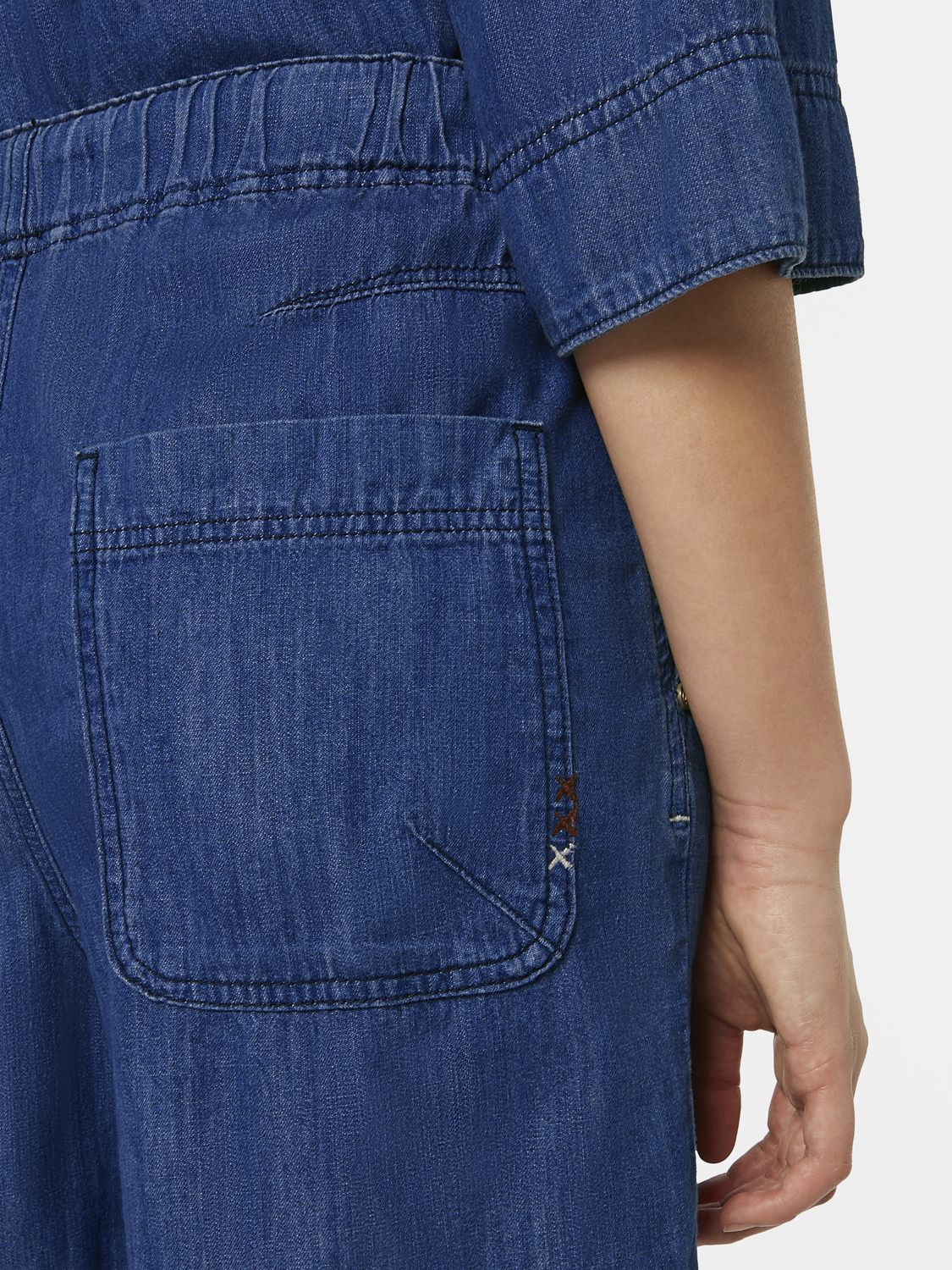 Utility Light Denim Shorts
