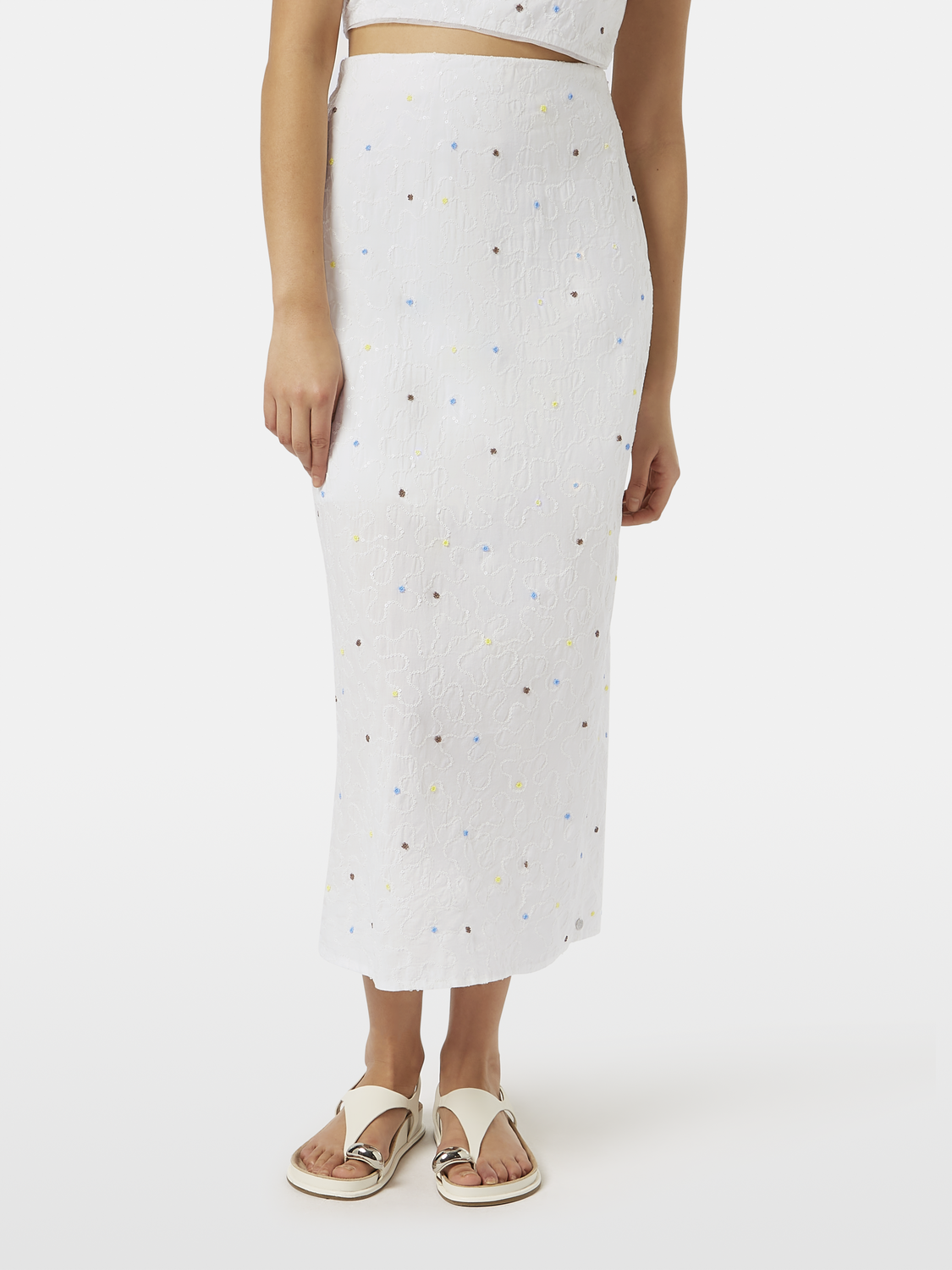 Beaded tube midi skirt