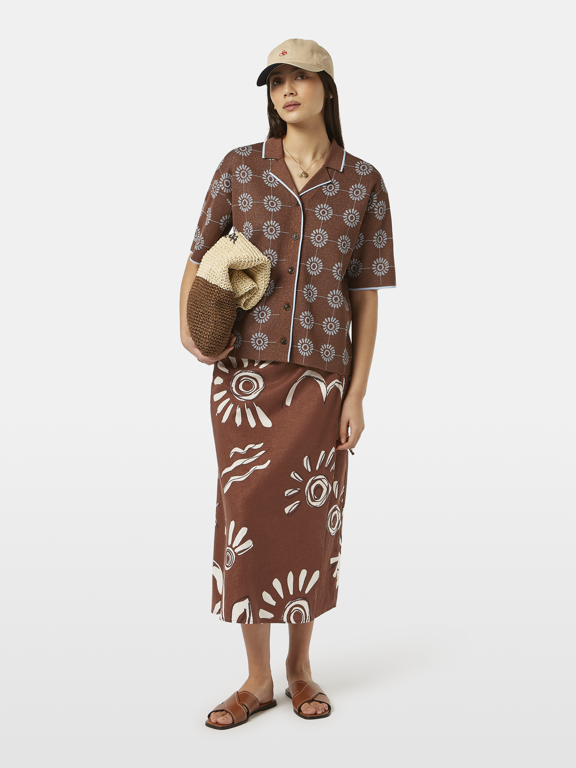 Linen blend skirt