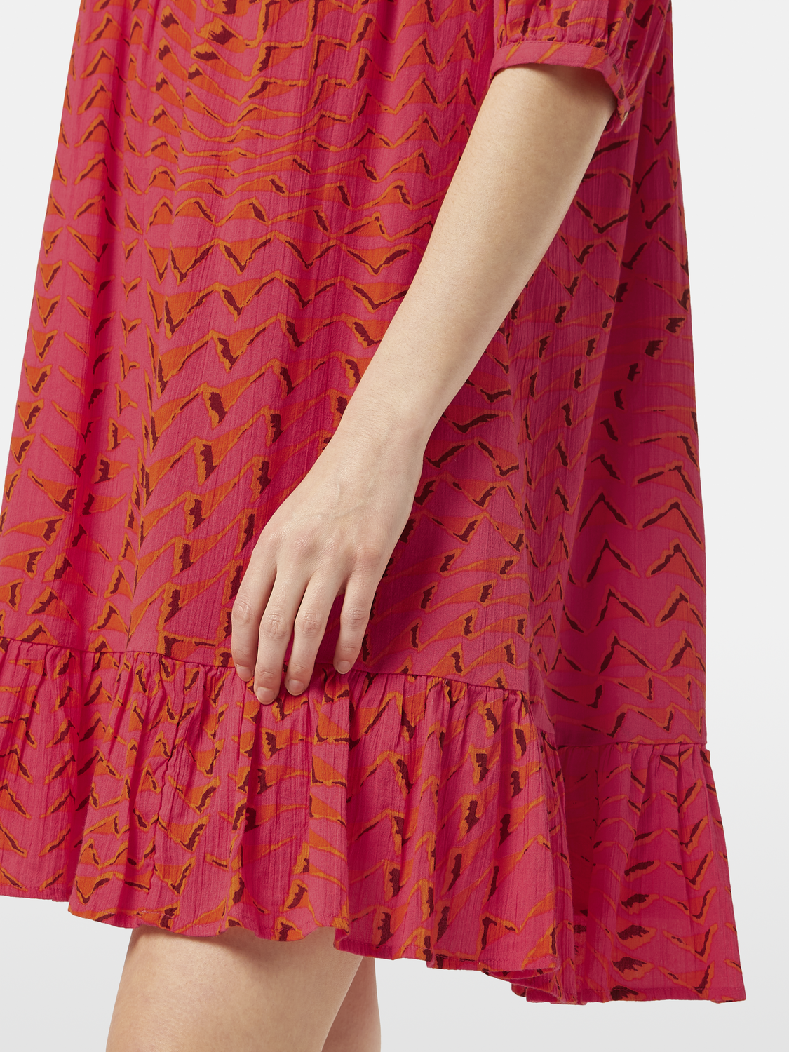 Printed Crinkle Mini Dress