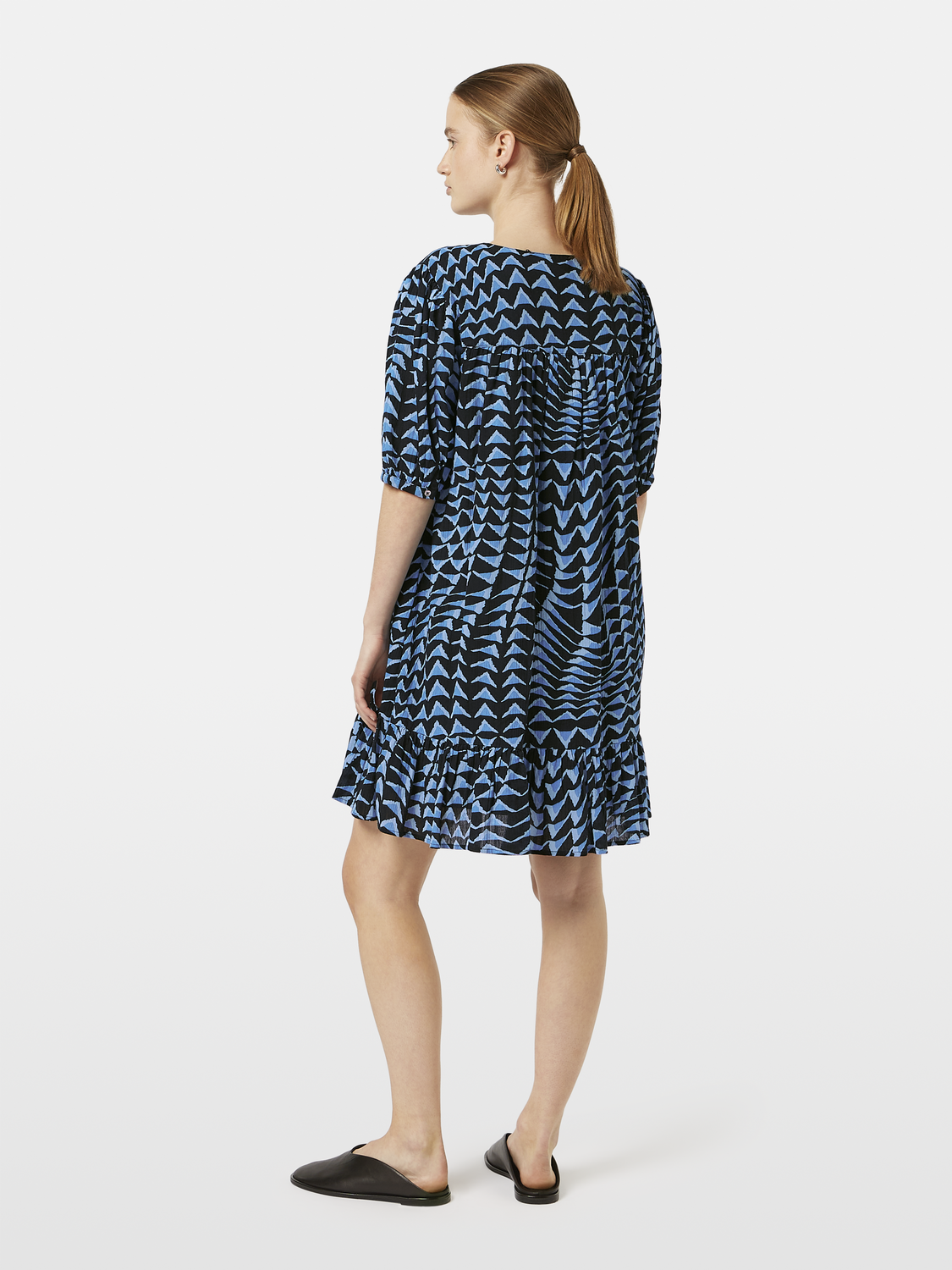 Printed Crinkle Mini Dress