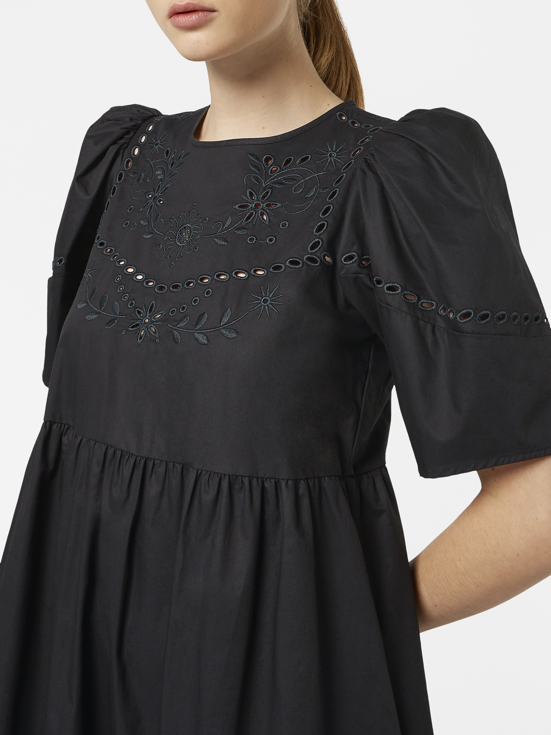 Cotton Twill Broderie Dress