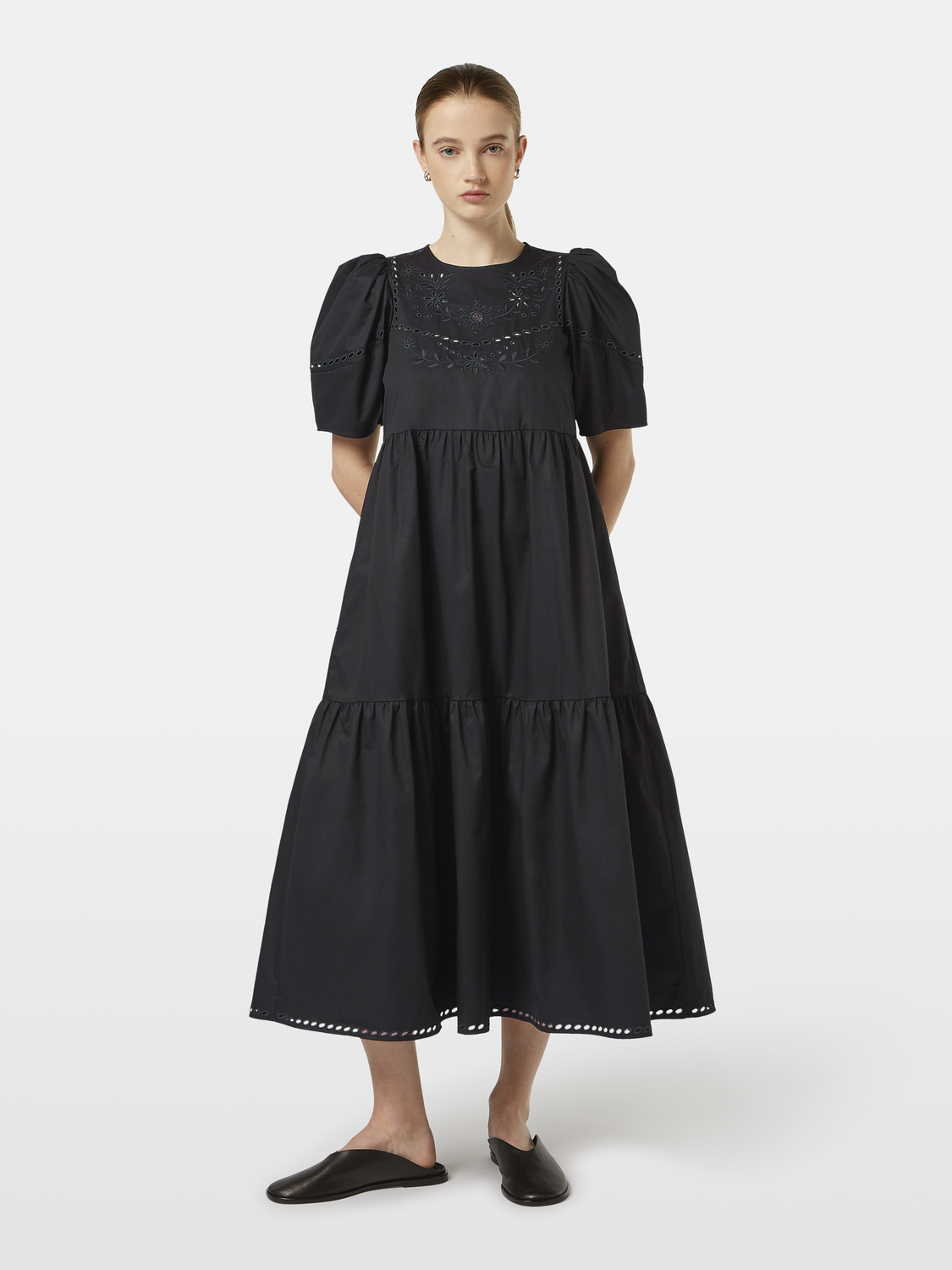 Cotton Twill Broderie Dress