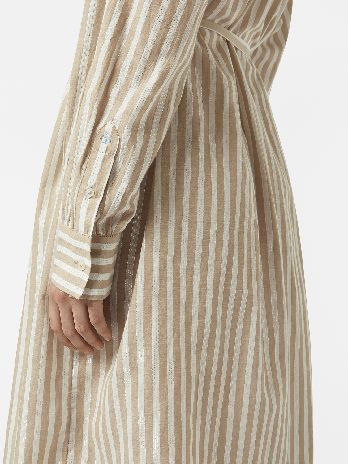 Striped midi shirt dress