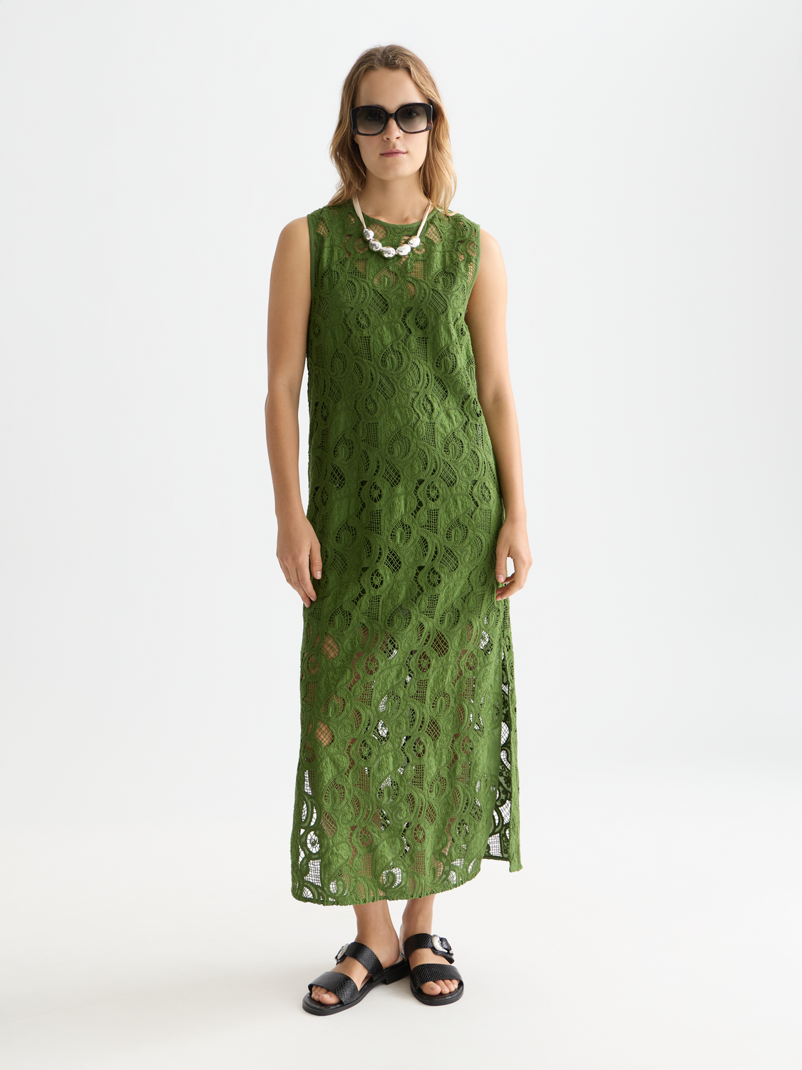 scotch and soda green dress Scotch & Soda Floral-Print Midi Dress - Green