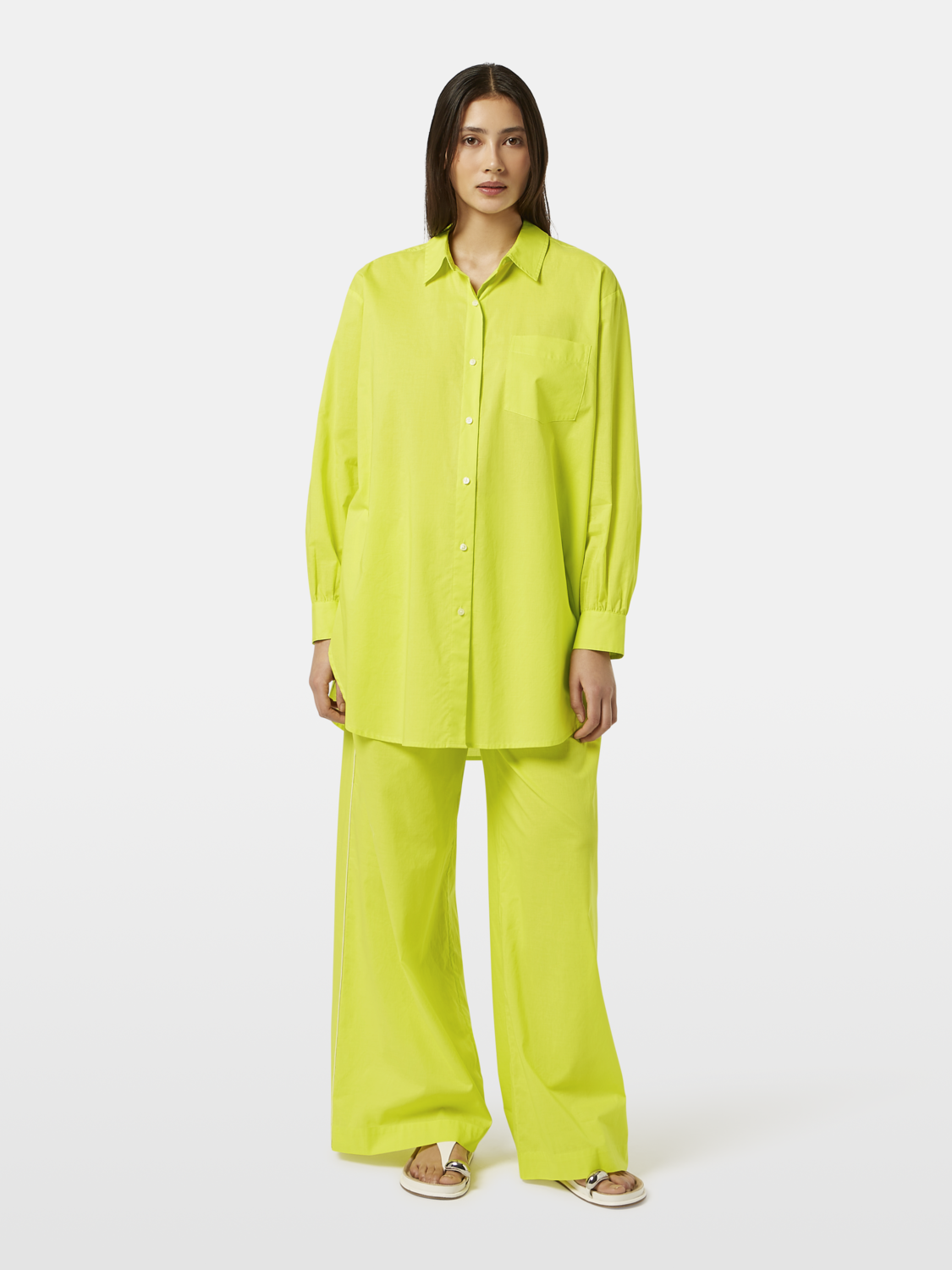 Cotton Voile Wide Leg Pants