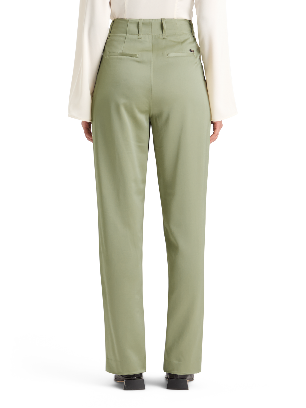 FAYE SATIN HIGH RISE RELAXED TAPERED LEG
