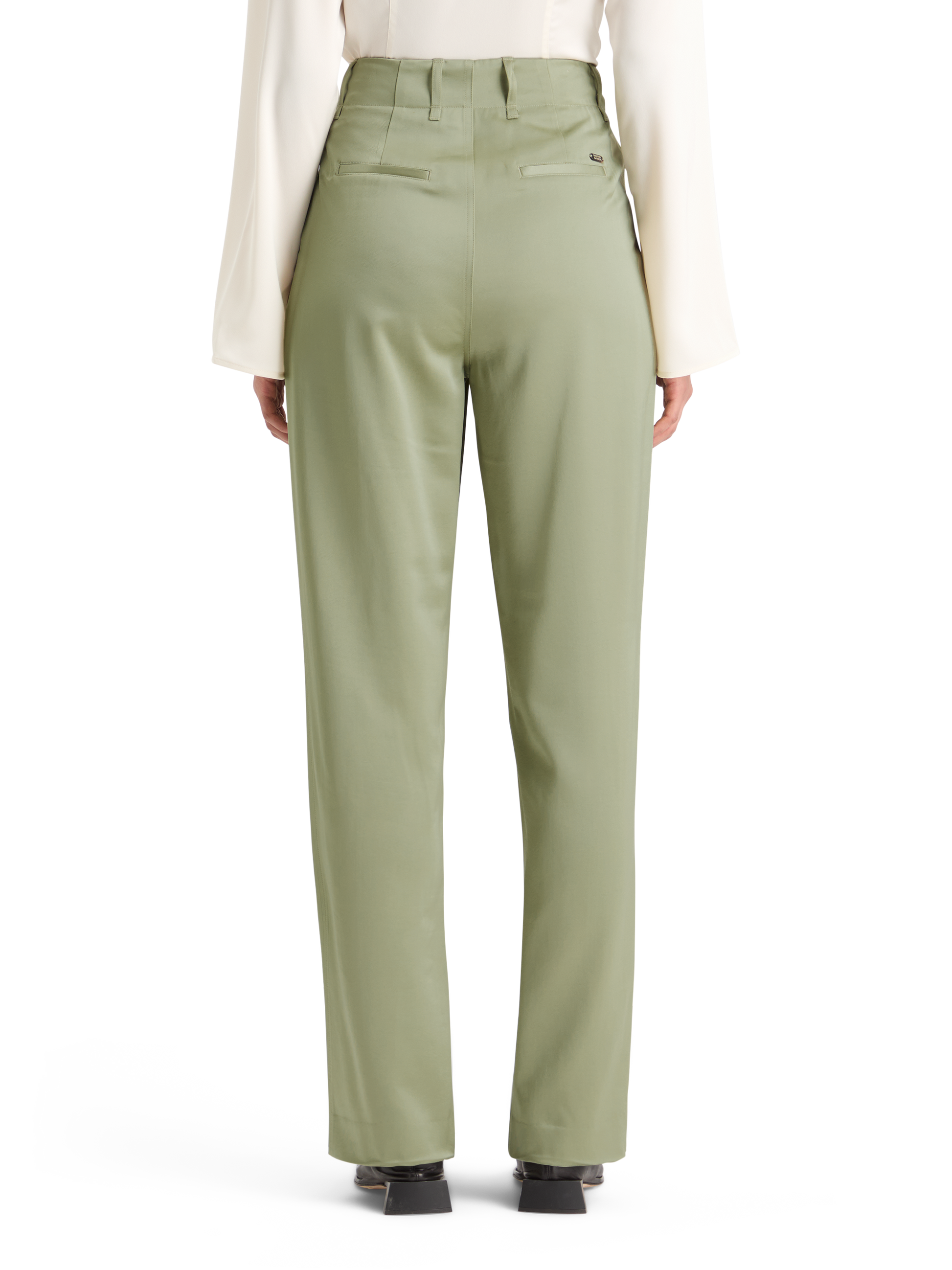 FAYE SATIN HIGH RISE RELAXED TAPERED LEG