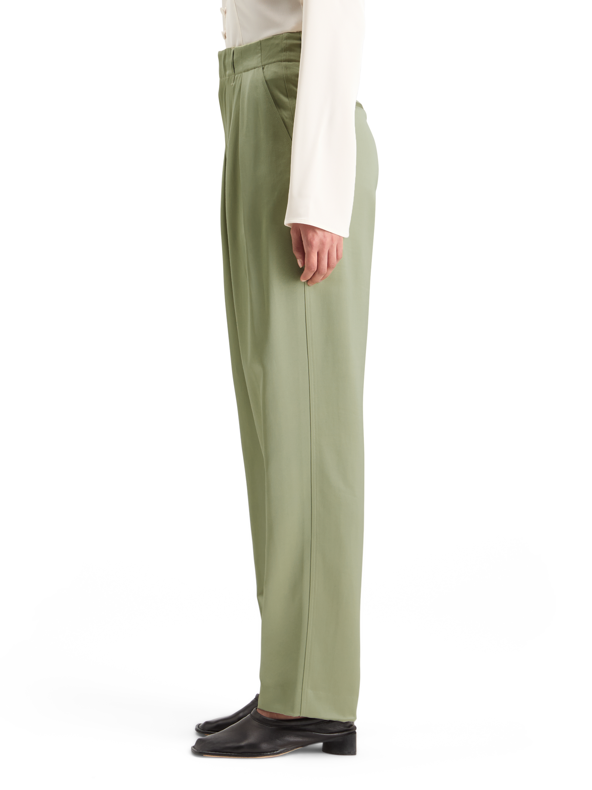FAYE SATIN HIGH RISE RELAXED TAPERED LEG