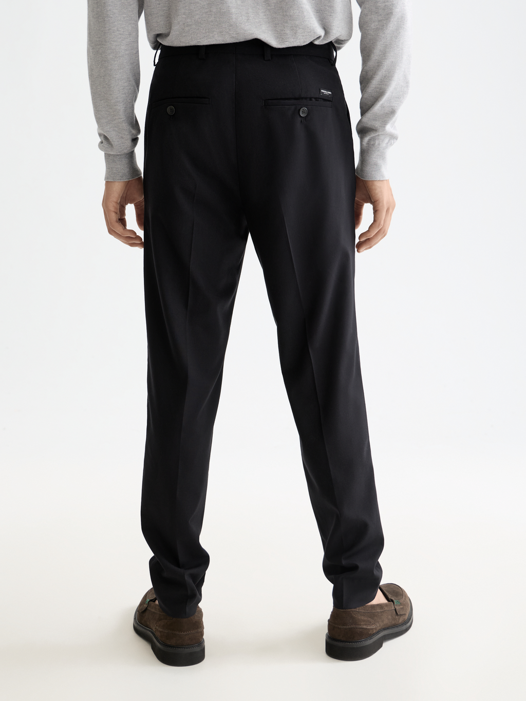 Essentials RELAXED STRAIGHT WOOL BLEND CHINO - NIGHT