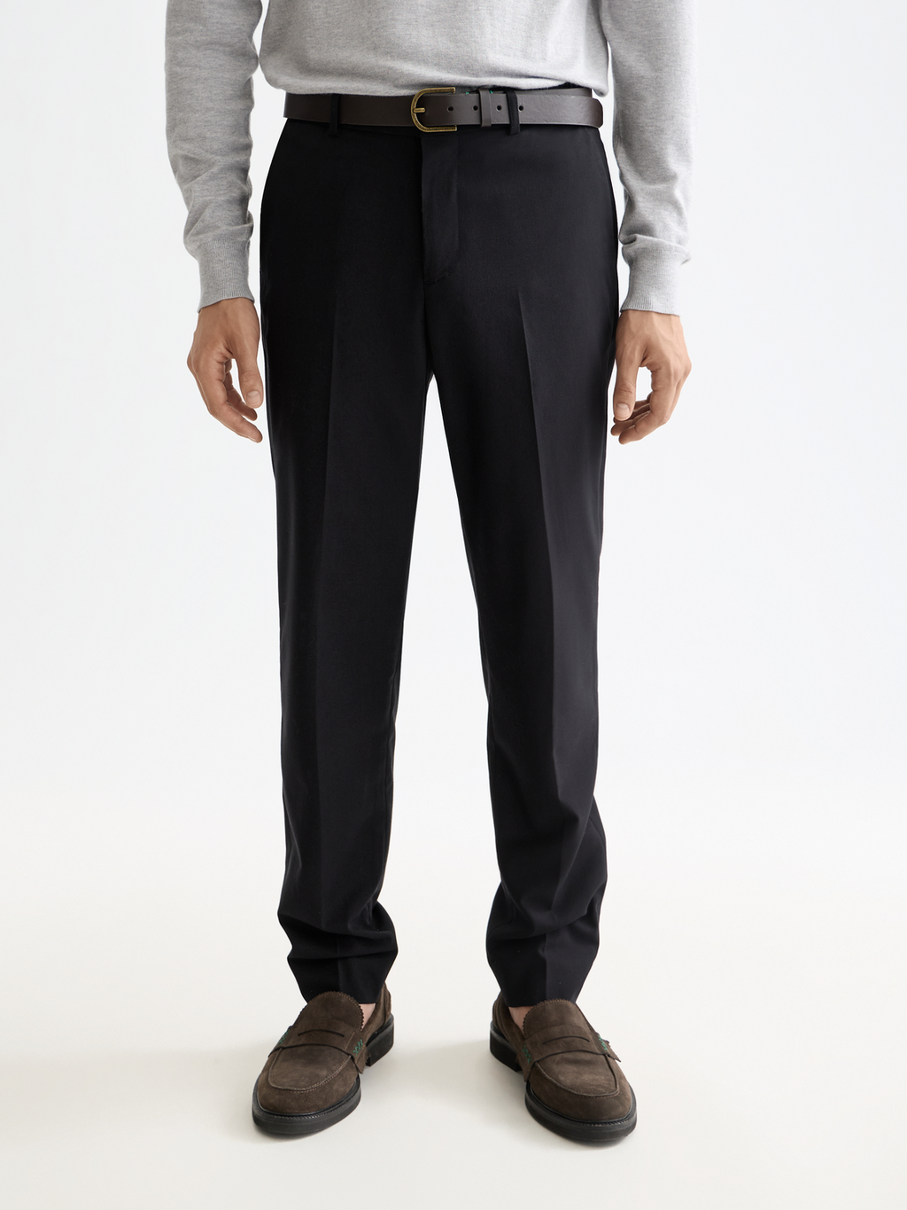 Essentials RELAXED STRAIGHT WOOL BLEND CHINO - NIGHT