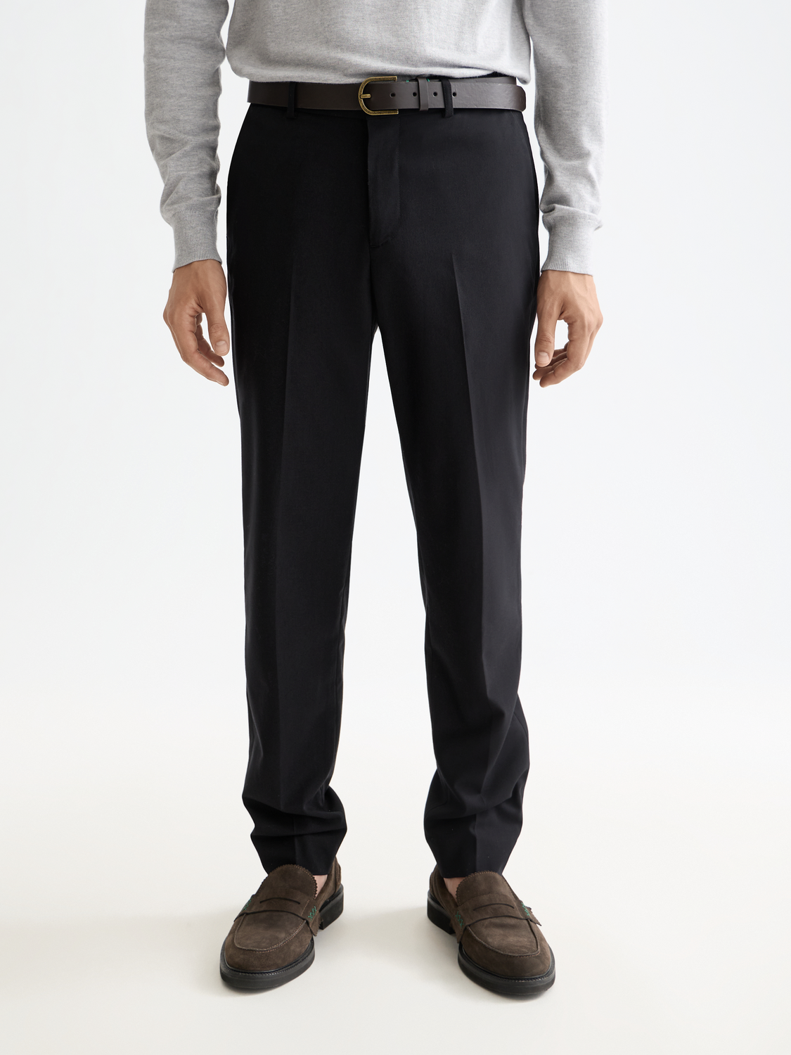 Essentials RELAXED STRAIGHT WOOL BLEND CHINO - NIGHT