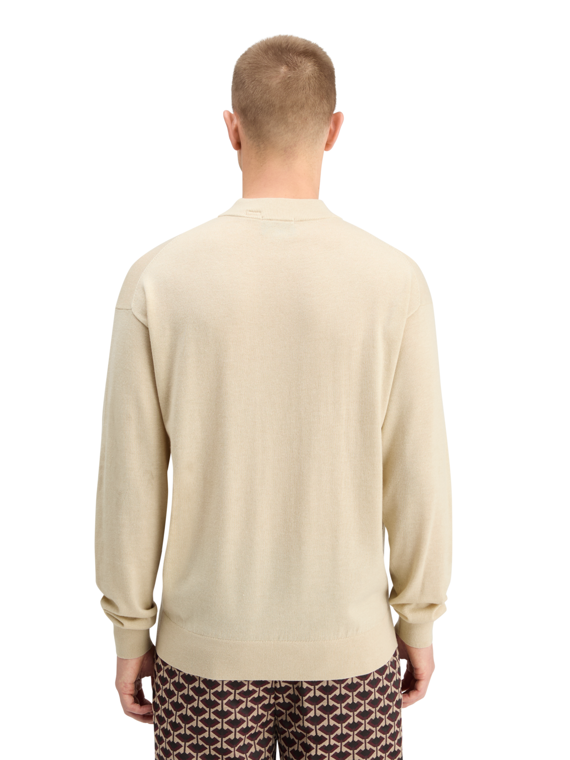 DROPPED SHOULDER MOCK NECK SWEATER