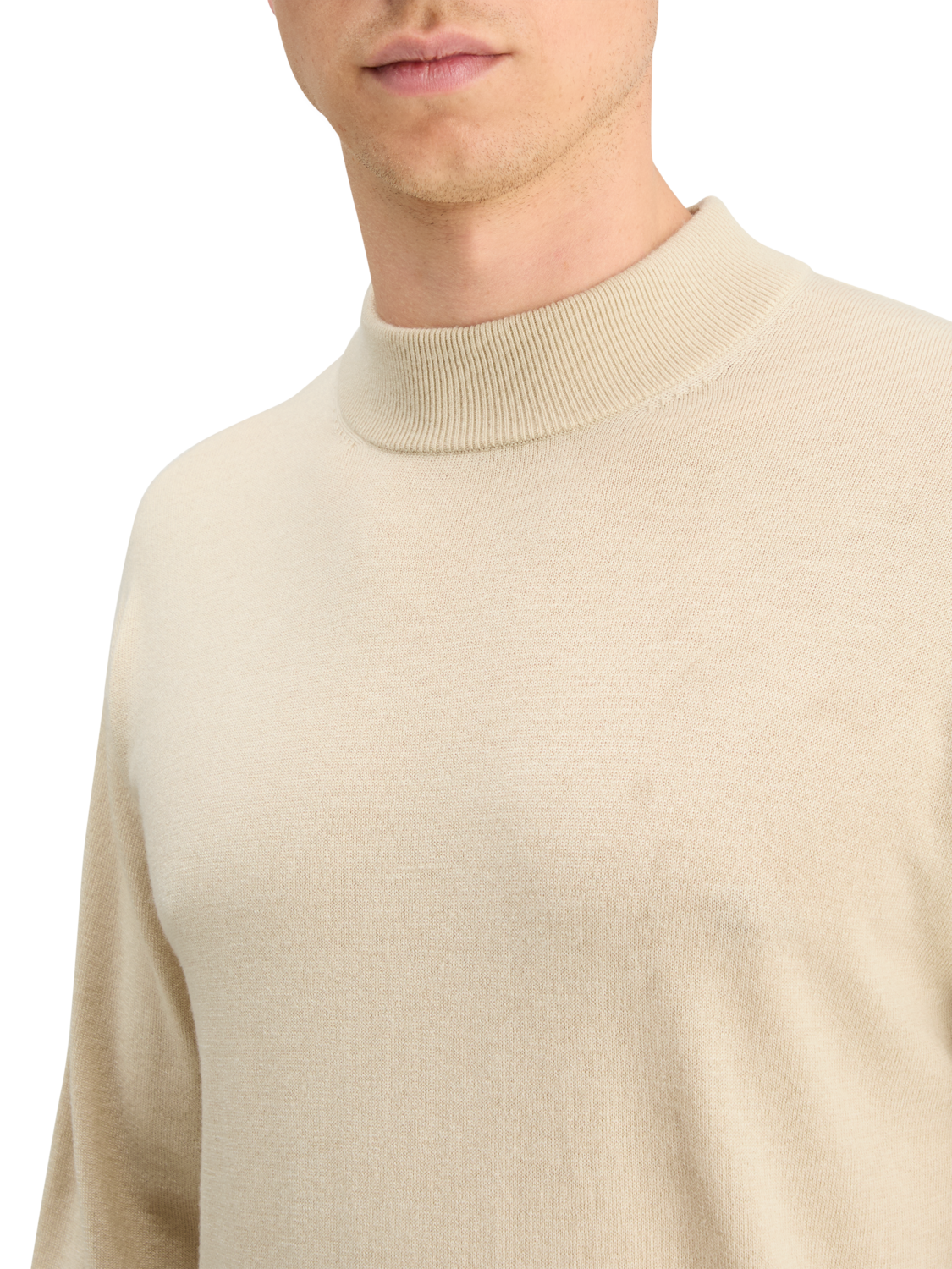 DROPPED SHOULDER MOCK NECK SWEATER