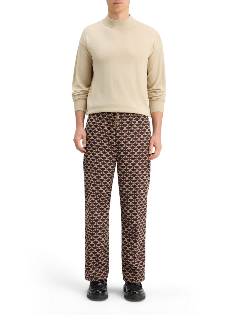 DROPPED SHOULDER MOCK NECK SWEATER