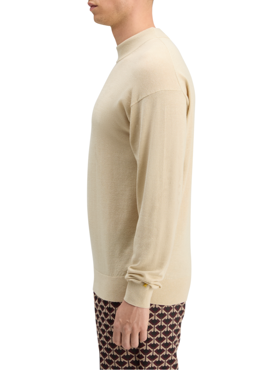 DROPPED SHOULDER MOCK NECK SWEATER