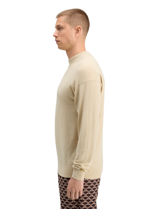 DROPPED SHOULDER MOCK NECK SWEATER