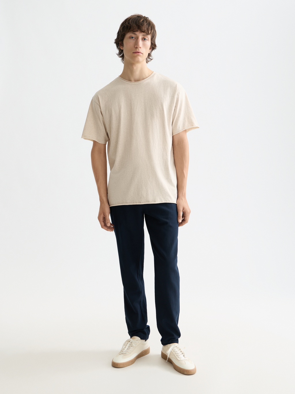 Essentials WARREN COTTON/LINEN TWILL JOGGER - NIGHT