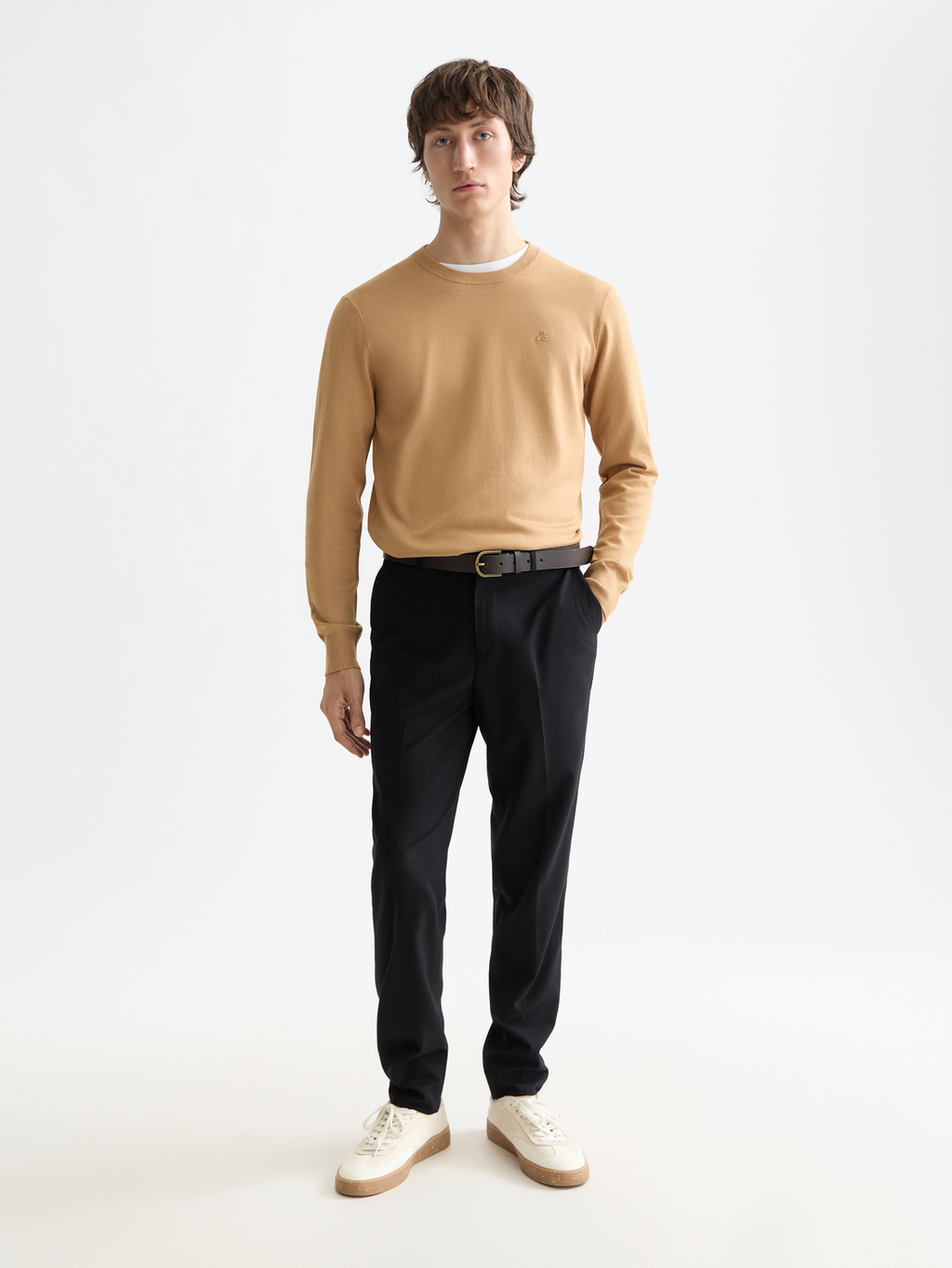 Essentials IRVING COOL-WOOL BLEND CHINO - BLACK