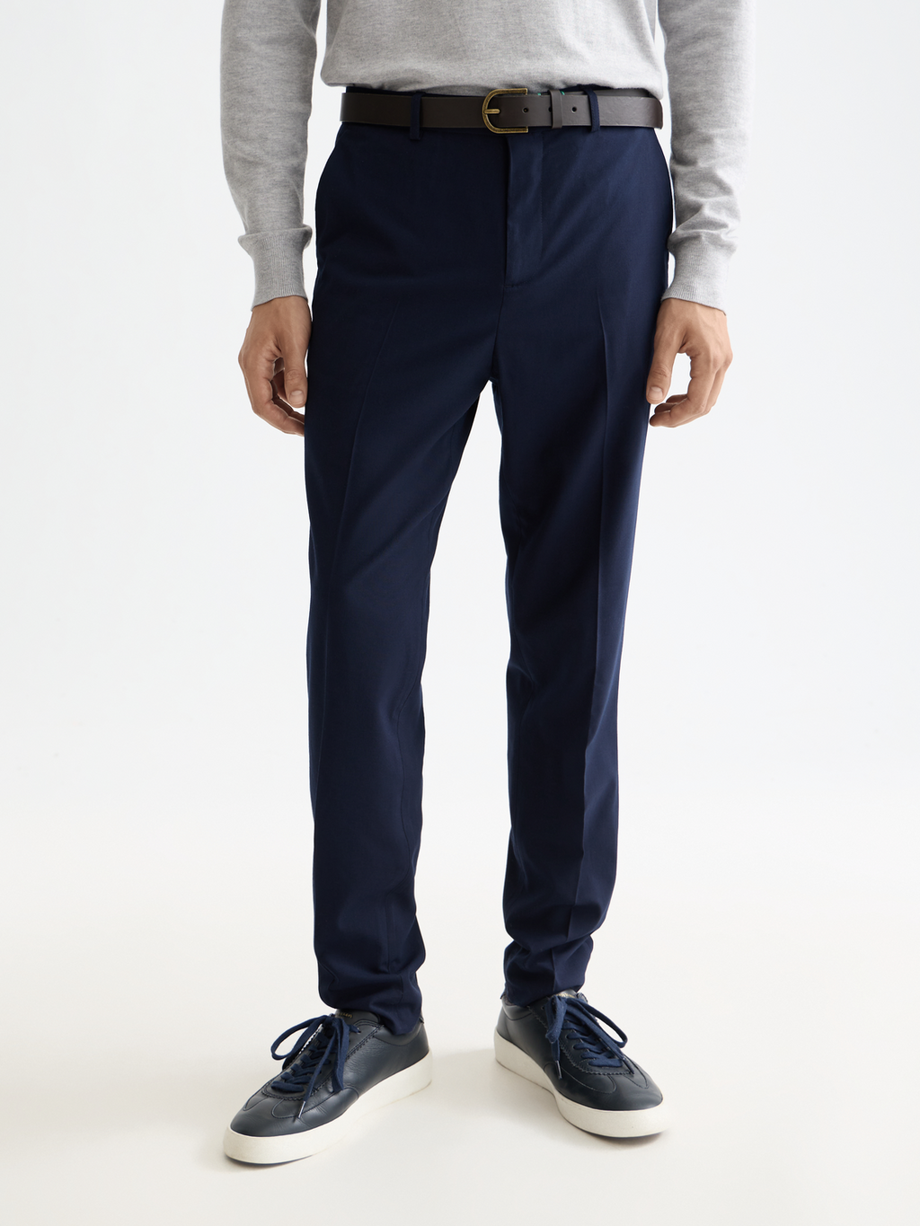Essentials IRVING COOL-WOOL BLEND CHINO - NIGHT