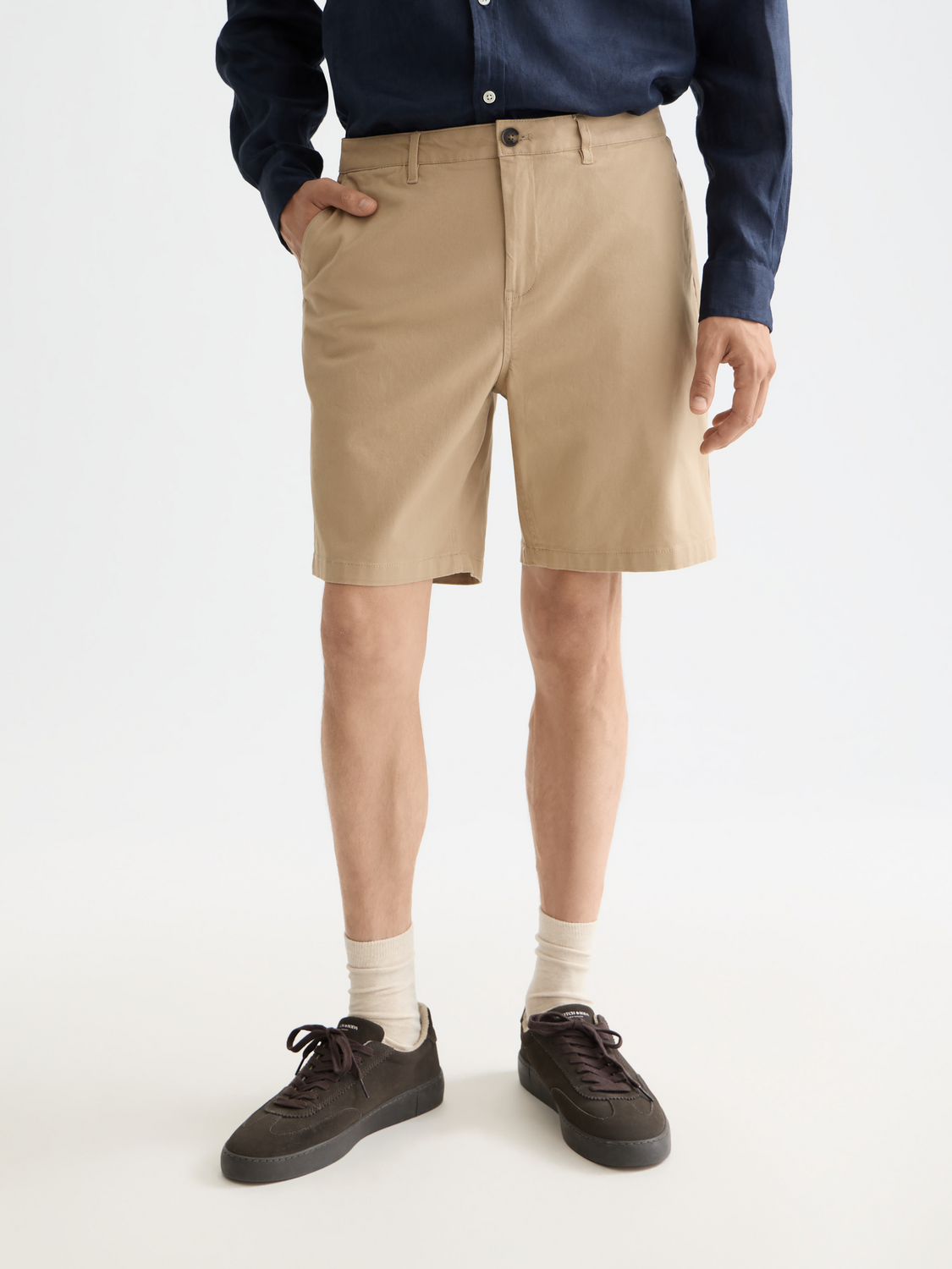 CORE Stuart Cotton-blend twill regular-fit short - SAND