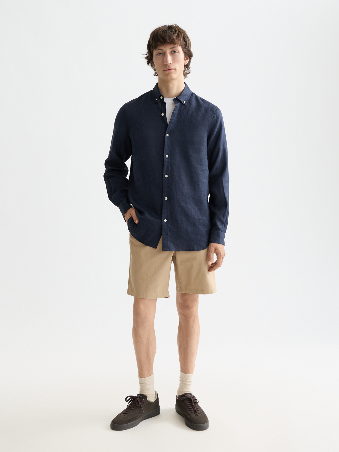 CORE Stuart Cotton-blend twill regular-fit short - SAND