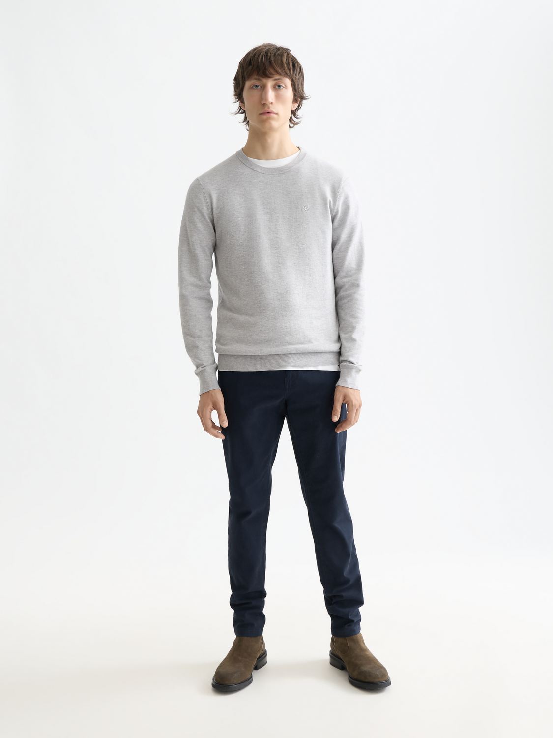 ESSENTIALS PULLOVER CREWNECK - GREY MELANGE