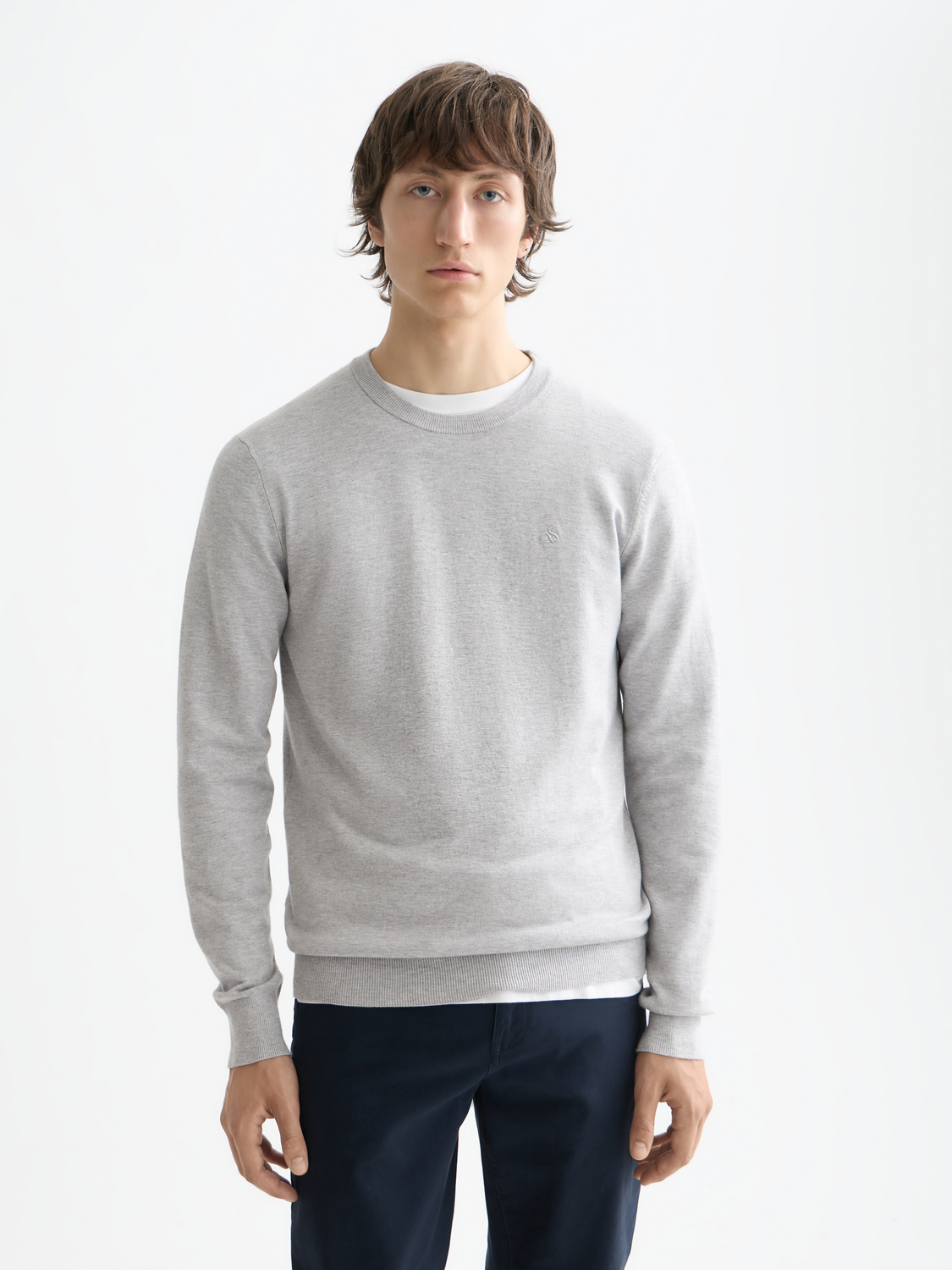 ESSENTIALS PULLOVER CREWNECK - GREY MELANGE