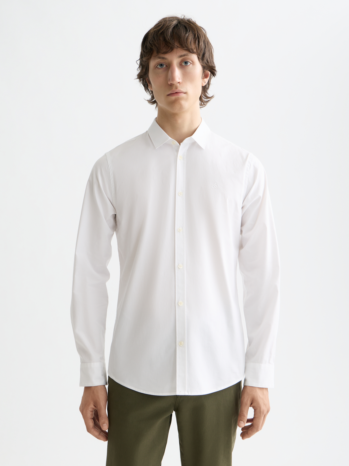 Essentials POPLIN SOLID Shirt - BRIGHT WHITE