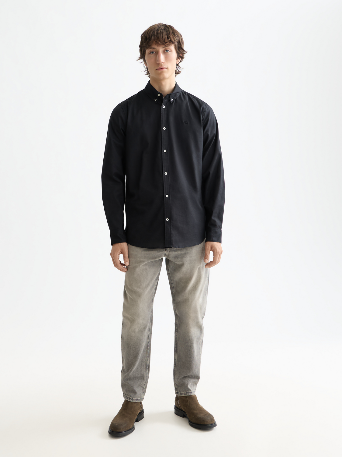 Essentials OXFORD SOLID Shirt - BLACK
