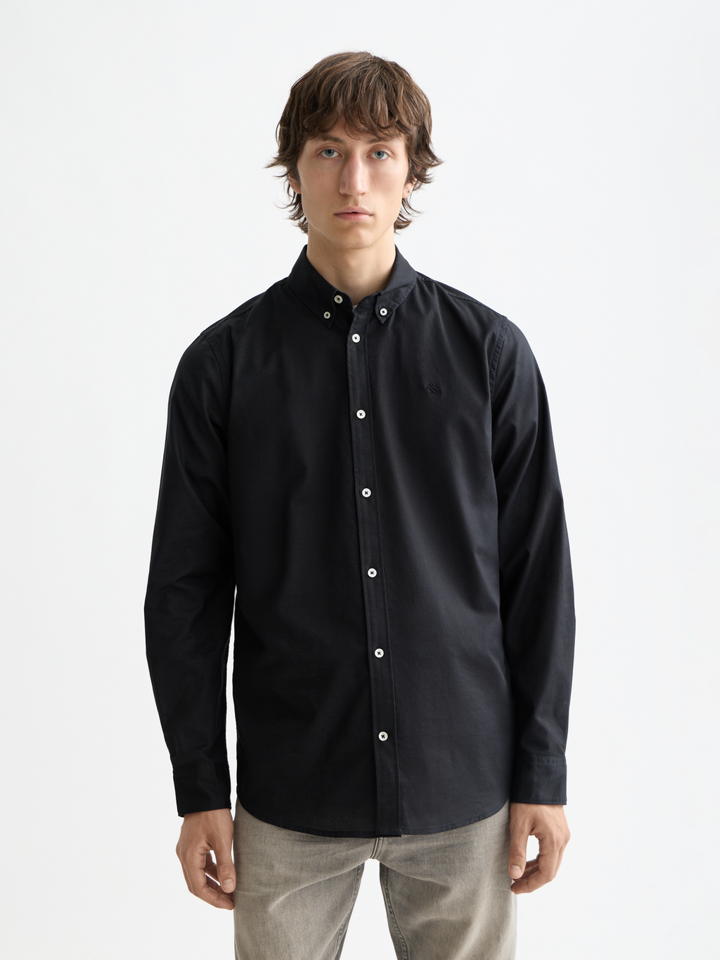Essentials OXFORD SOLID Shirt - BLACK