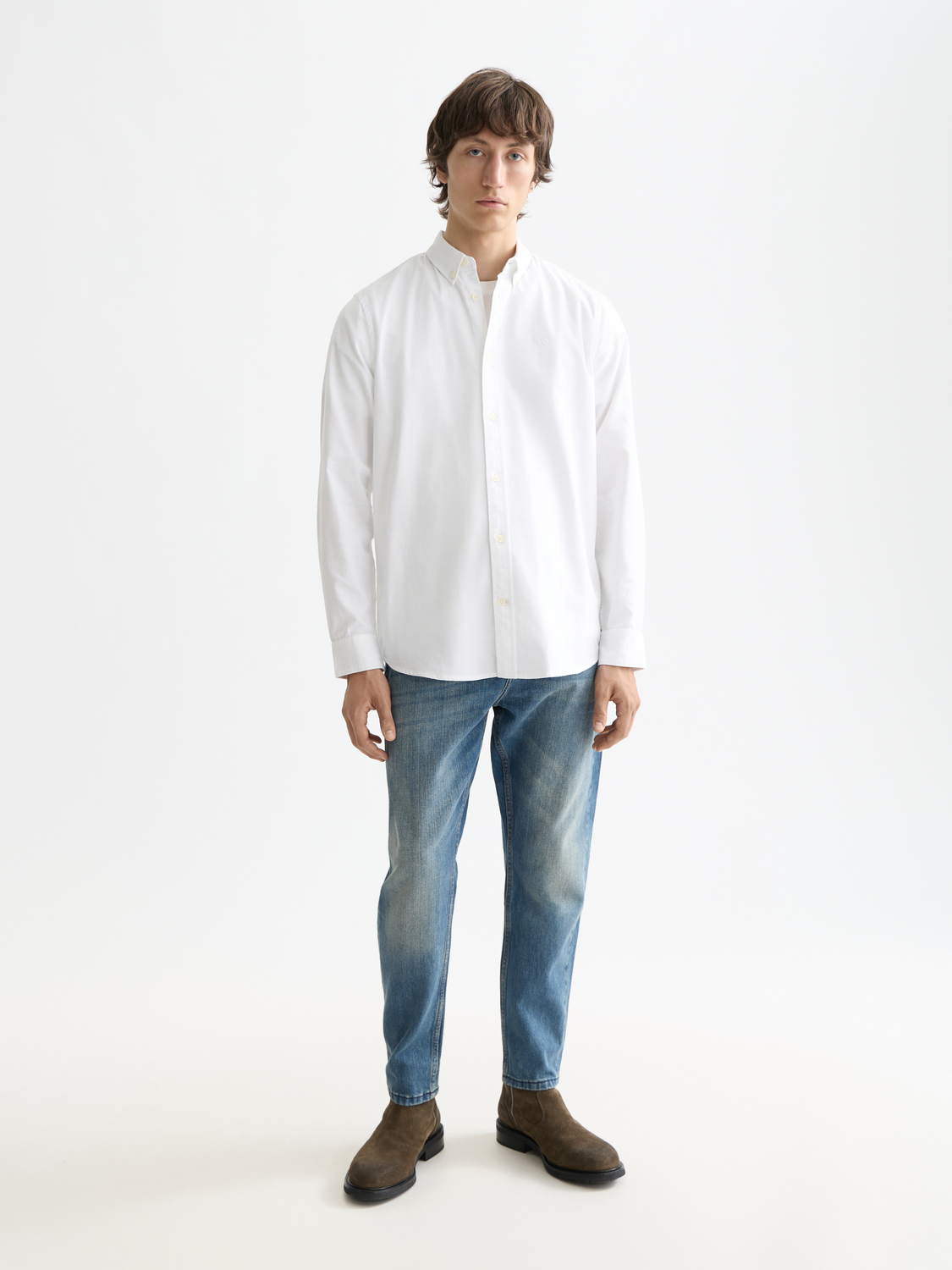Essentials OXFORD SOLID Shirt - WHITE
