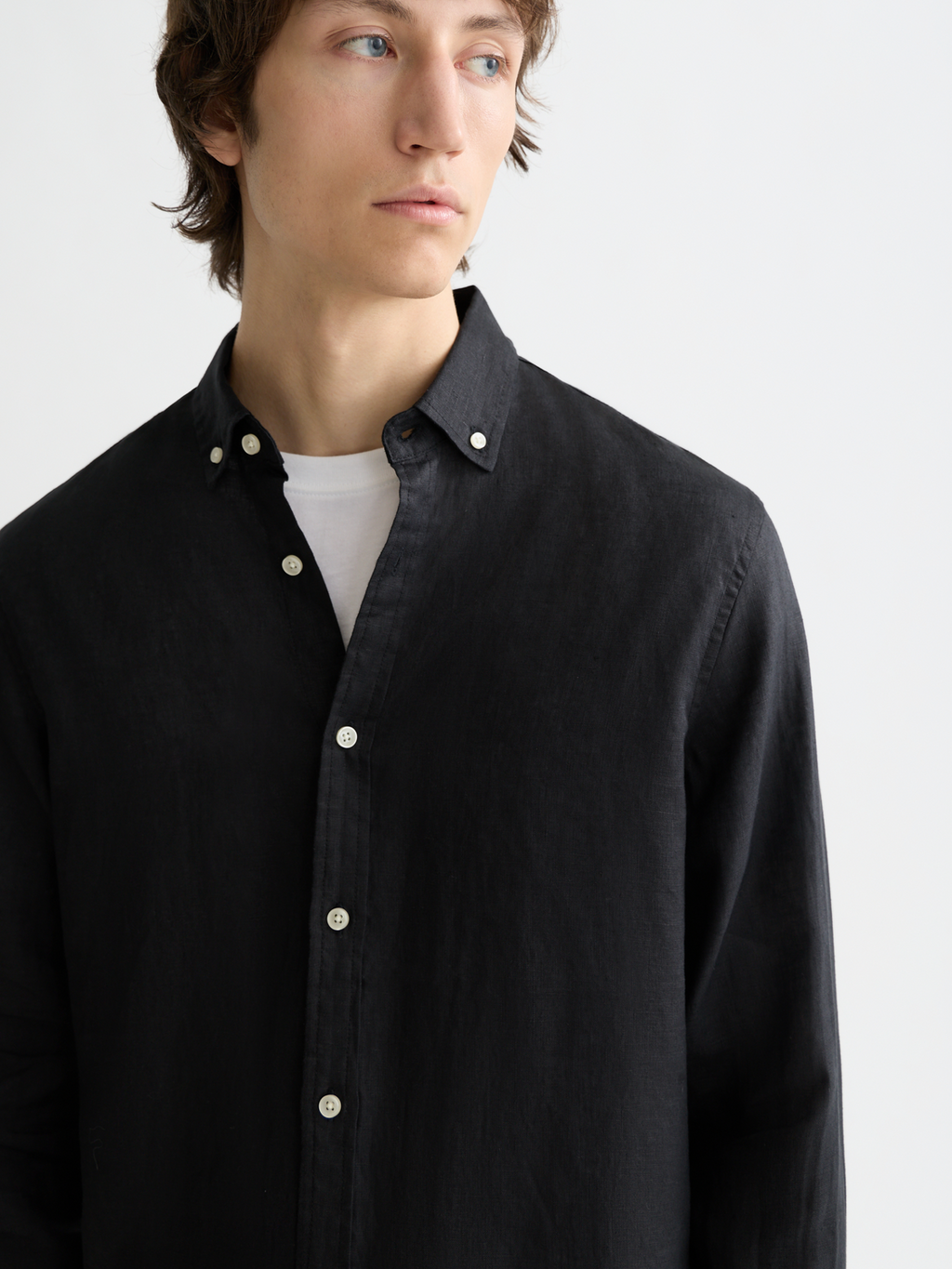 Essentials Linen Shirt - BLACK
