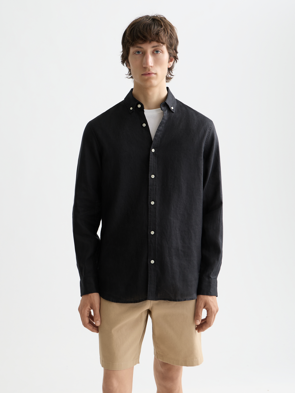 Essentials Linen Shirt - BLACK