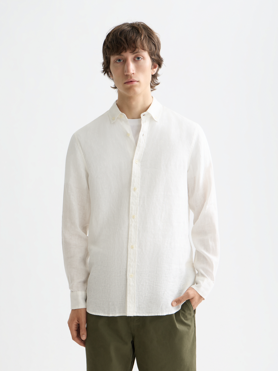 Essentials Linen Shirt - OFF WHITE