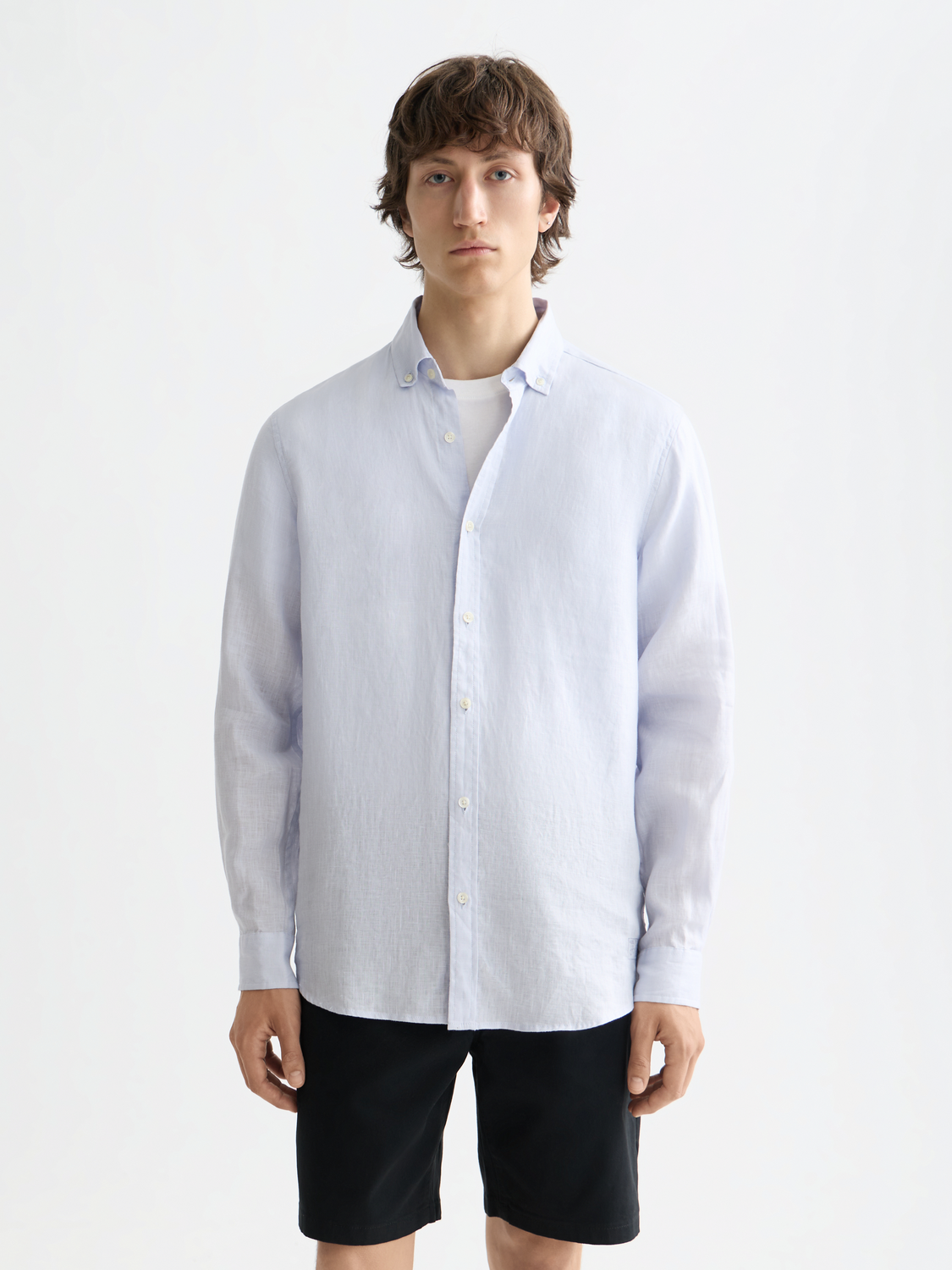 Essentials Linen Shirt - SHIRT BLUE