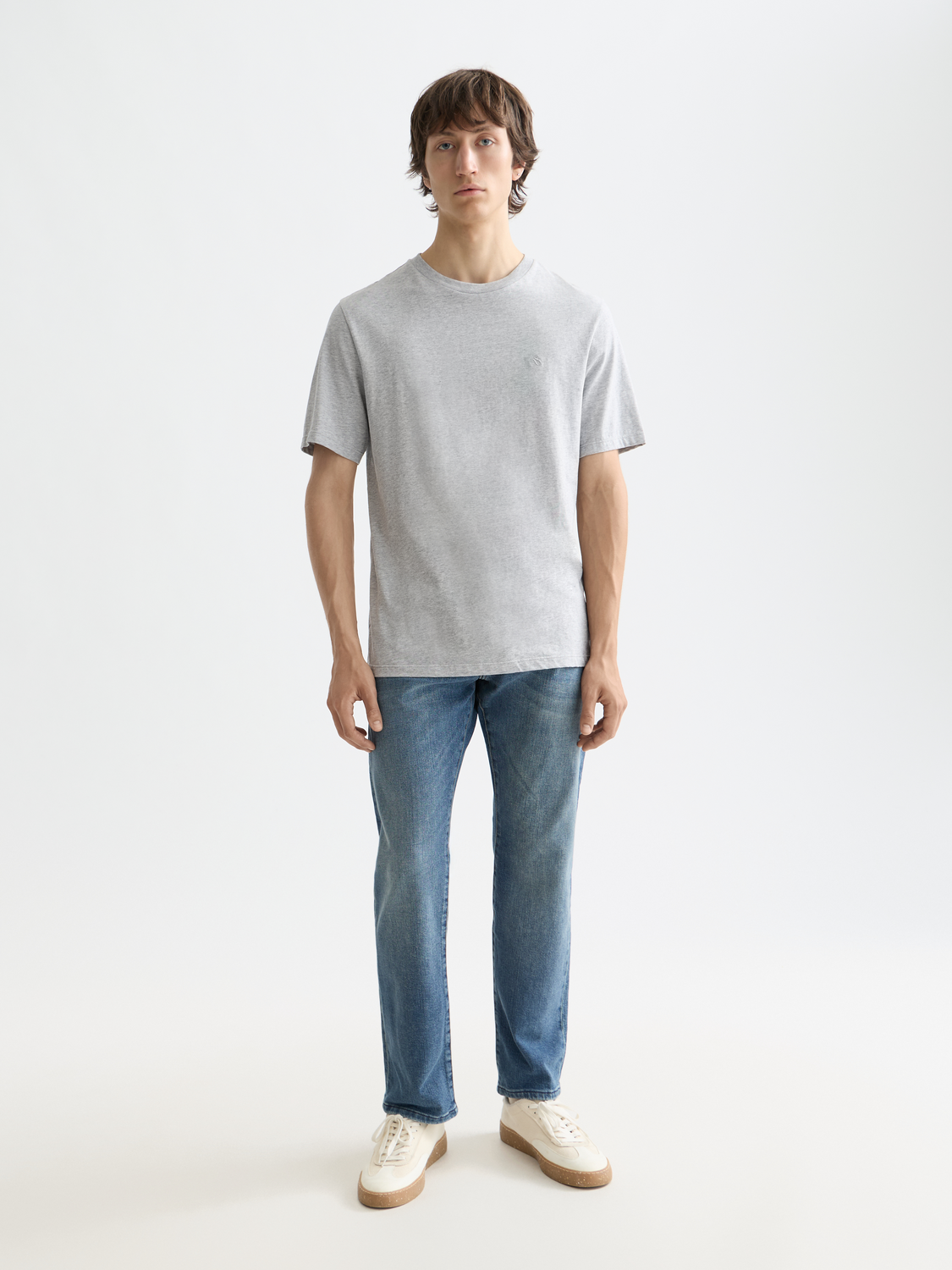 ESSENTIALS LOGO T-SHIRT - GREY MELANGE