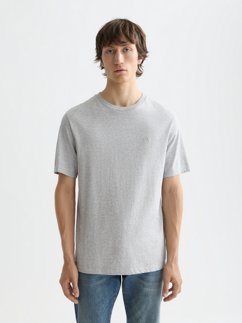 ESSENTIALS LOGO T-SHIRT - GREY MELANGE
