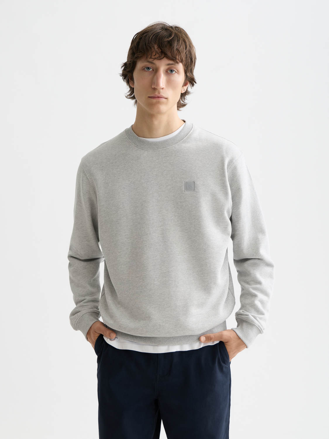 Essentials LOGO SWEATSHIRT - GREY MELANGE