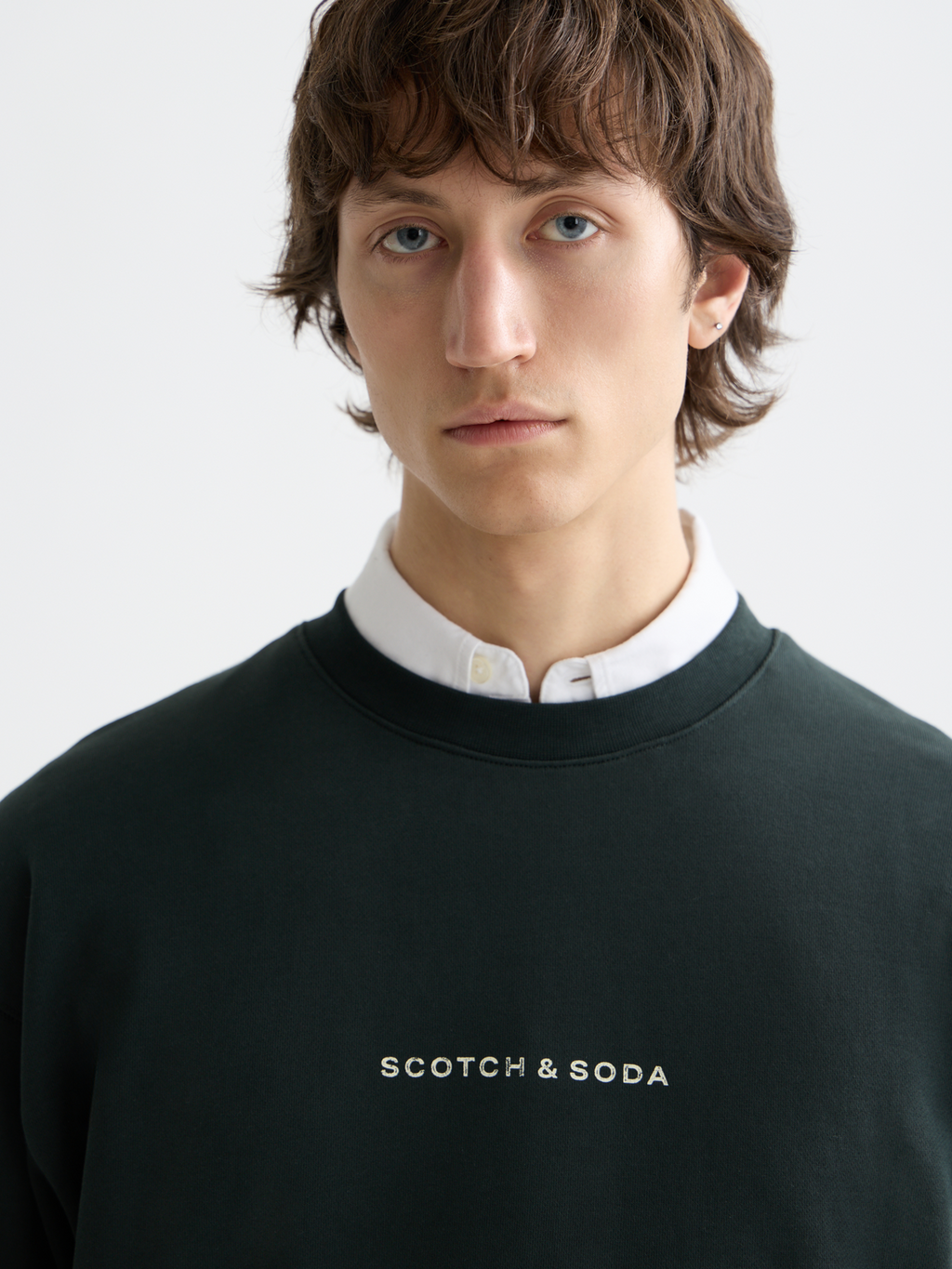 Essentials LOGO FRONT CHEST SWEATSHIRT - GRACHTEN GREEN