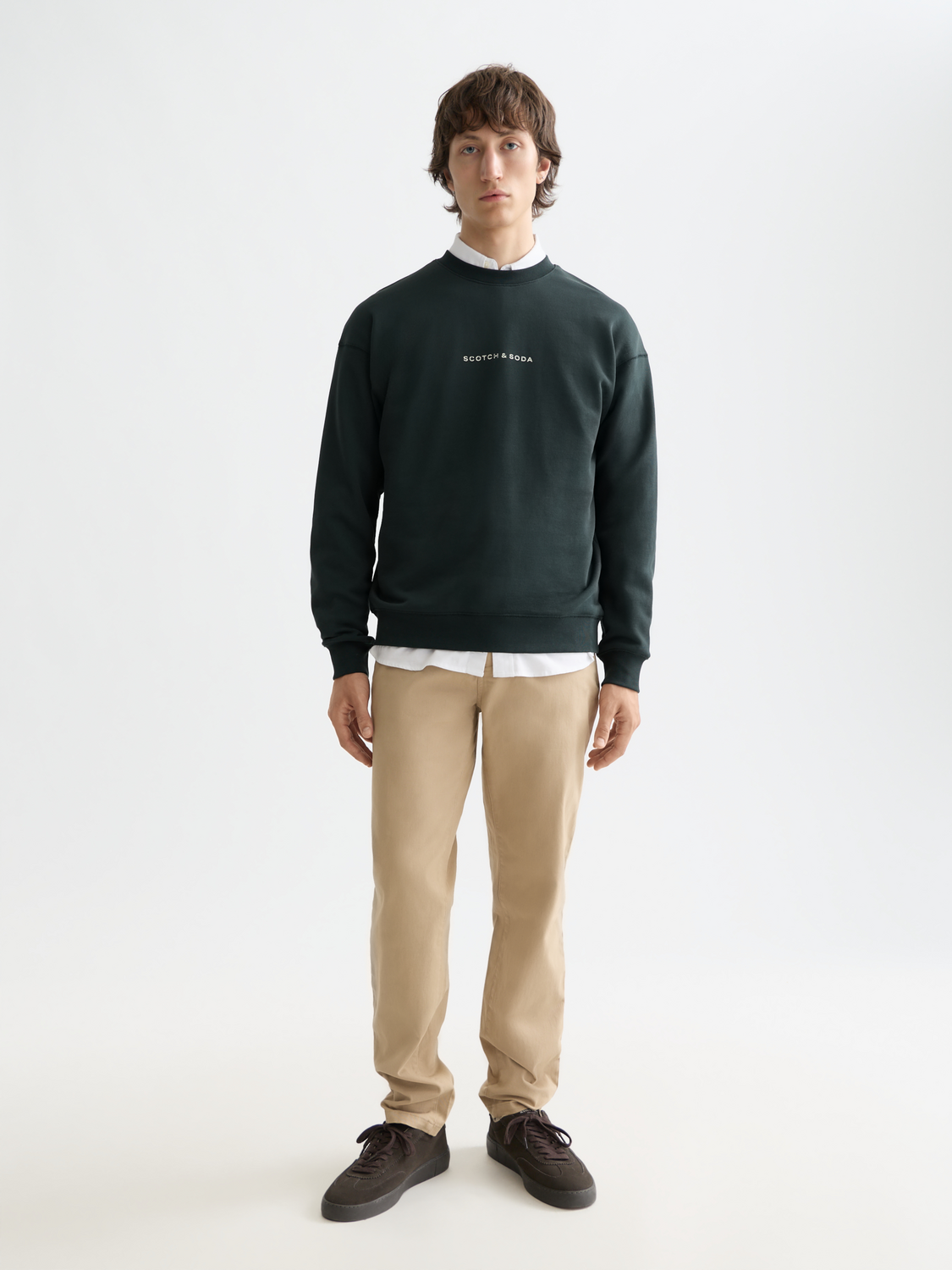 Essentials LOGO FRONT CHEST SWEATSHIRT - GRACHTEN GREEN