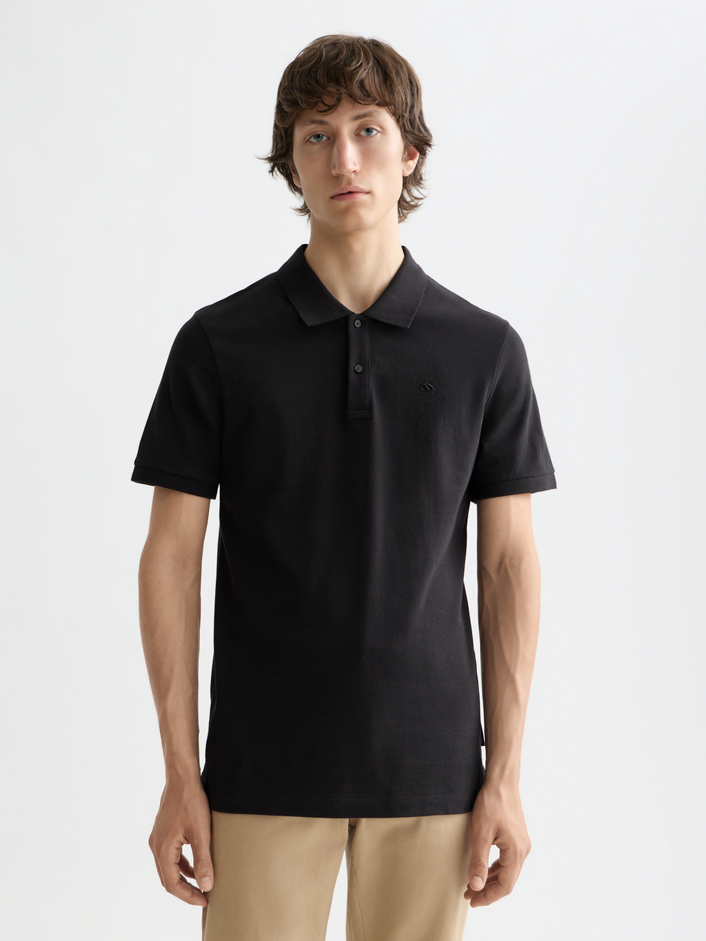 Essentials LOGO PIQUE POLO - BLACK