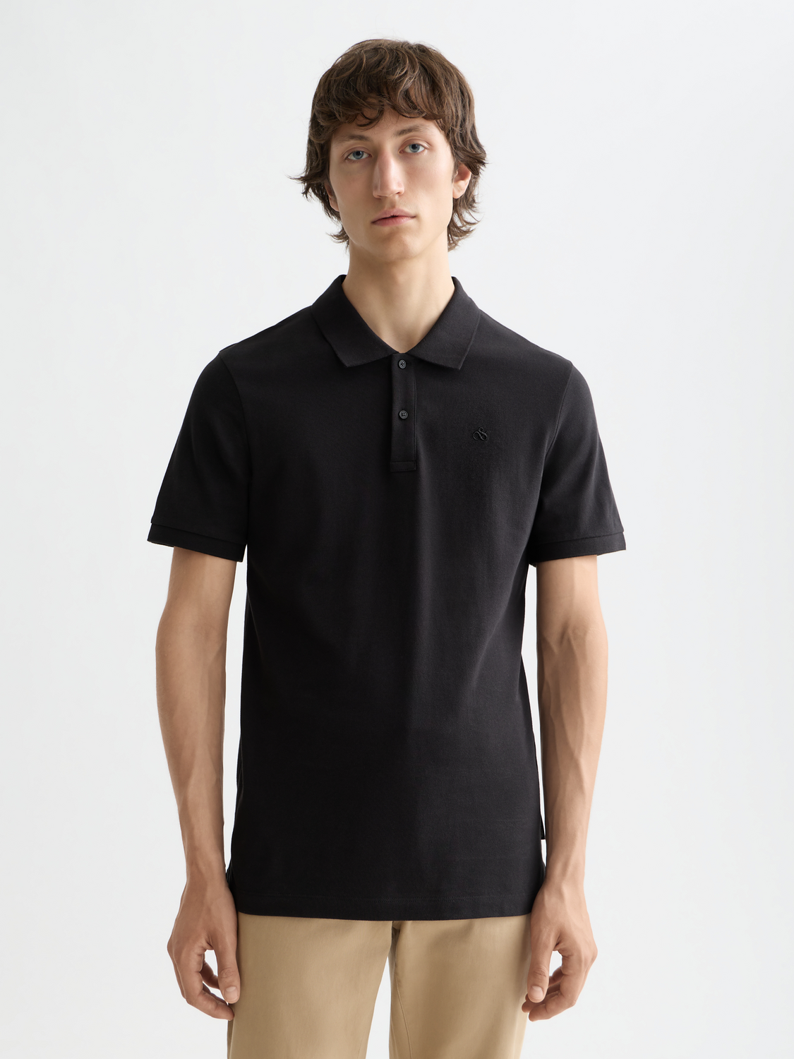 Essentials LOGO PIQUE POLO - BLACK