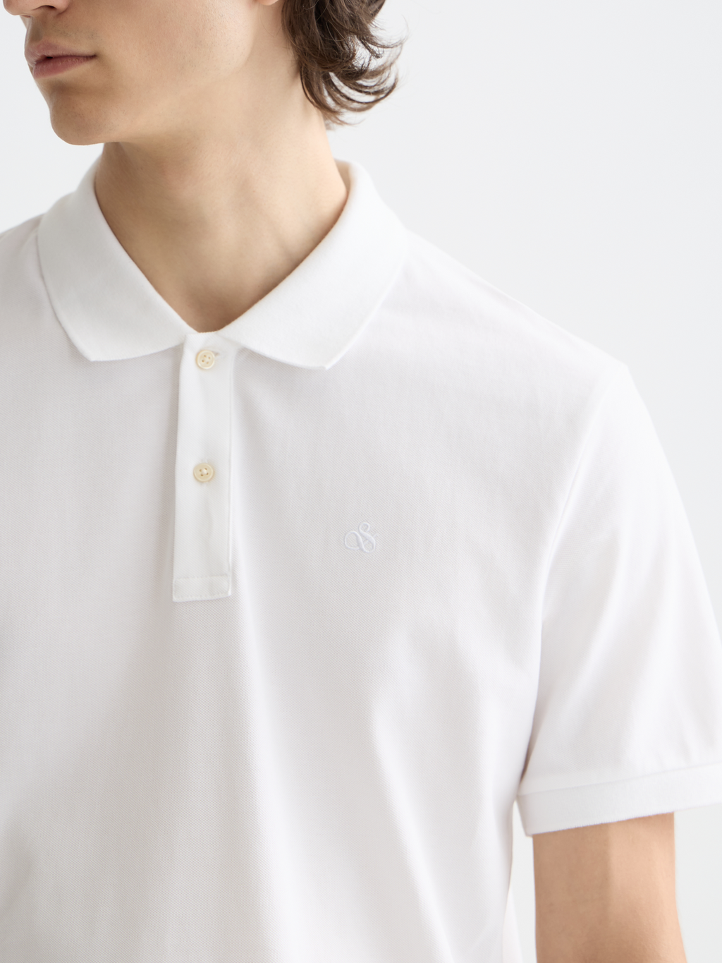 Essentials LOGO PIQUE POLO - WHITE