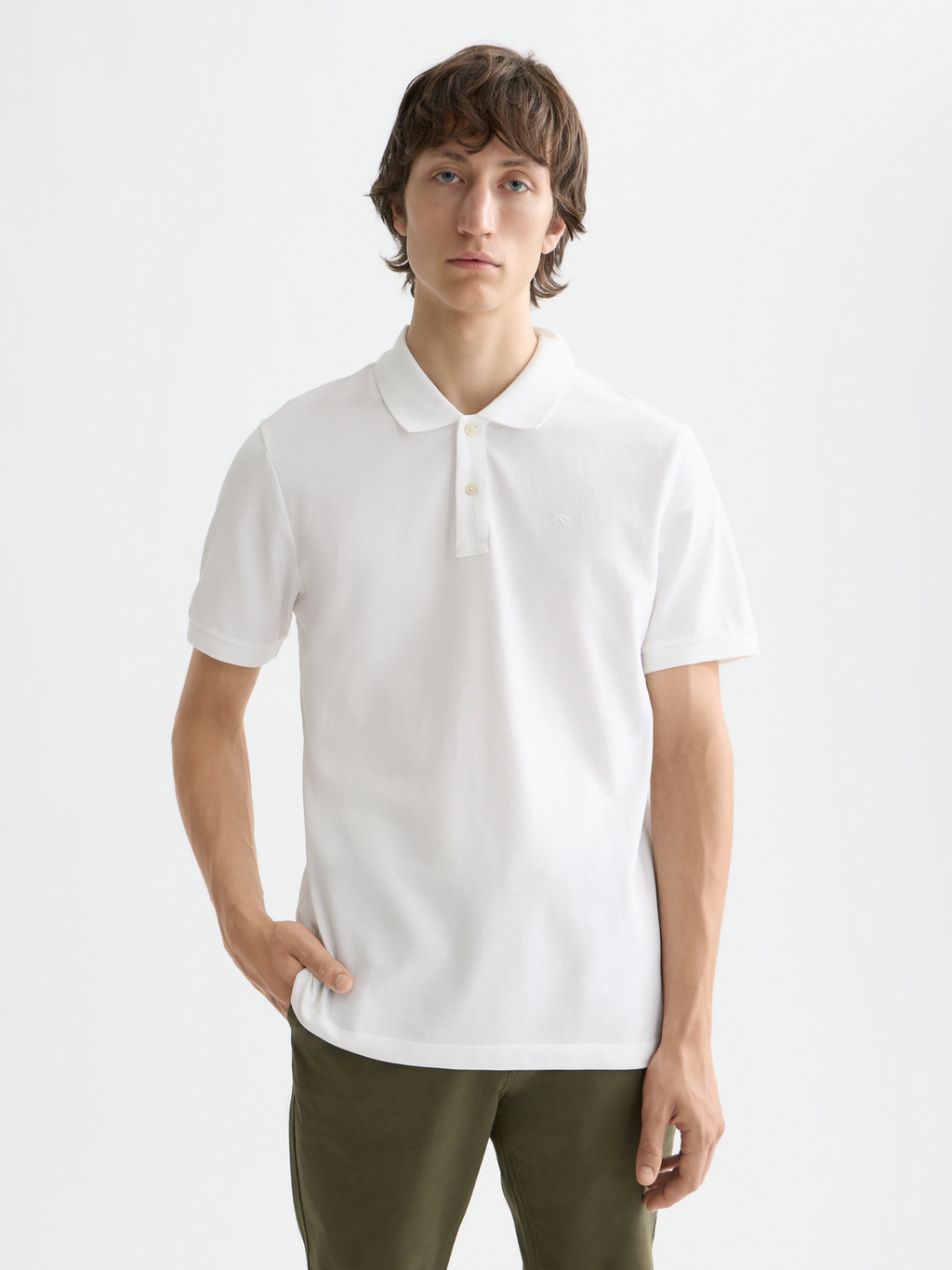 Essentials LOGO PIQUE POLO - WHITE