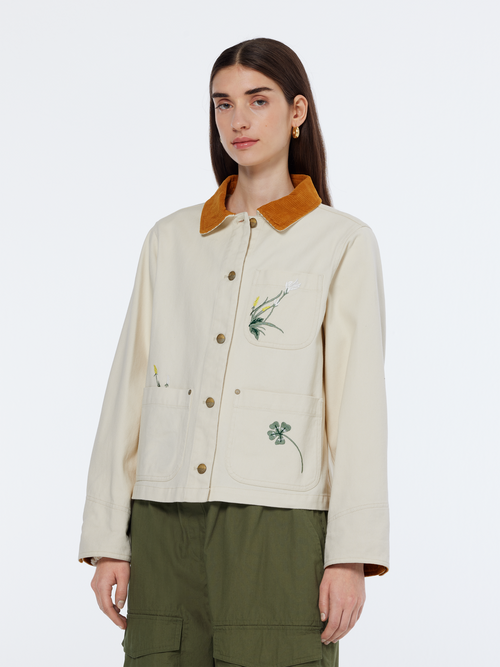 Workwear jacket with embroidery