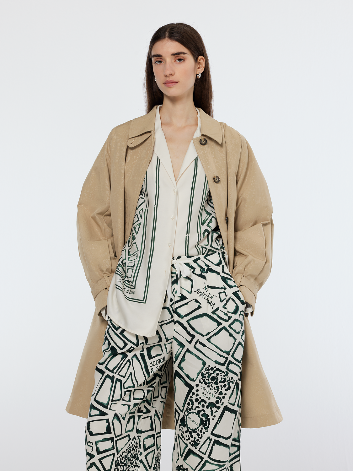 Floral embossed carcoat
